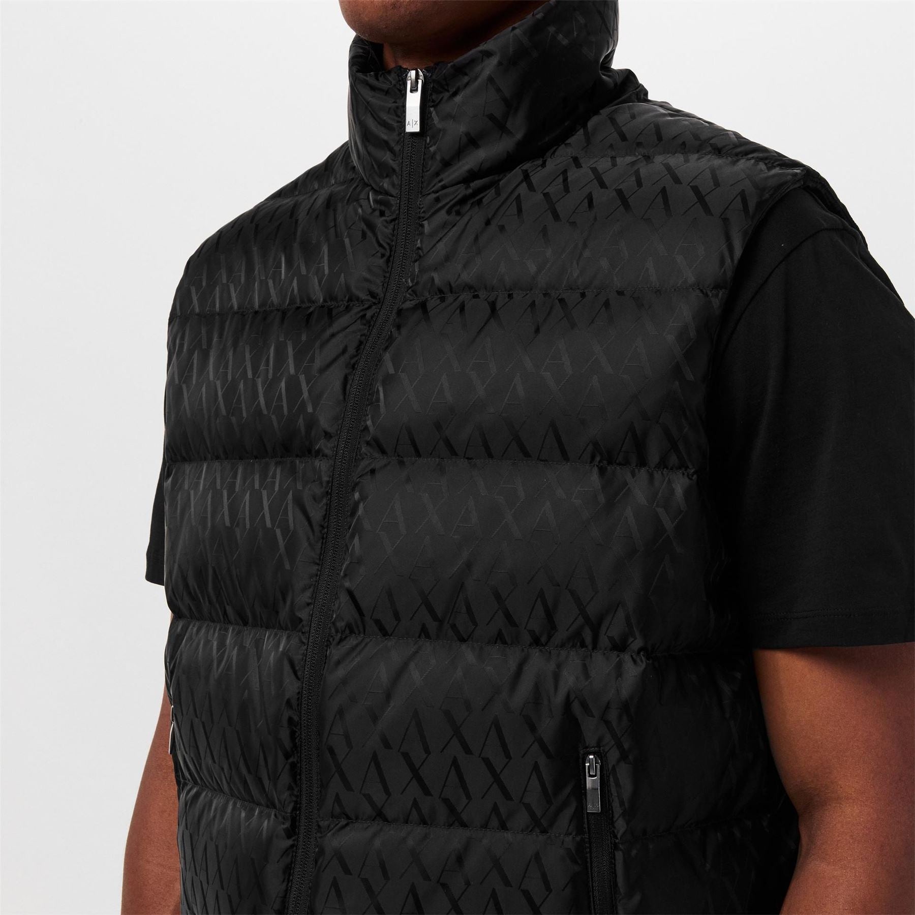 Armani Exchange Exchange All Over Logo Zip Pocket Gilet