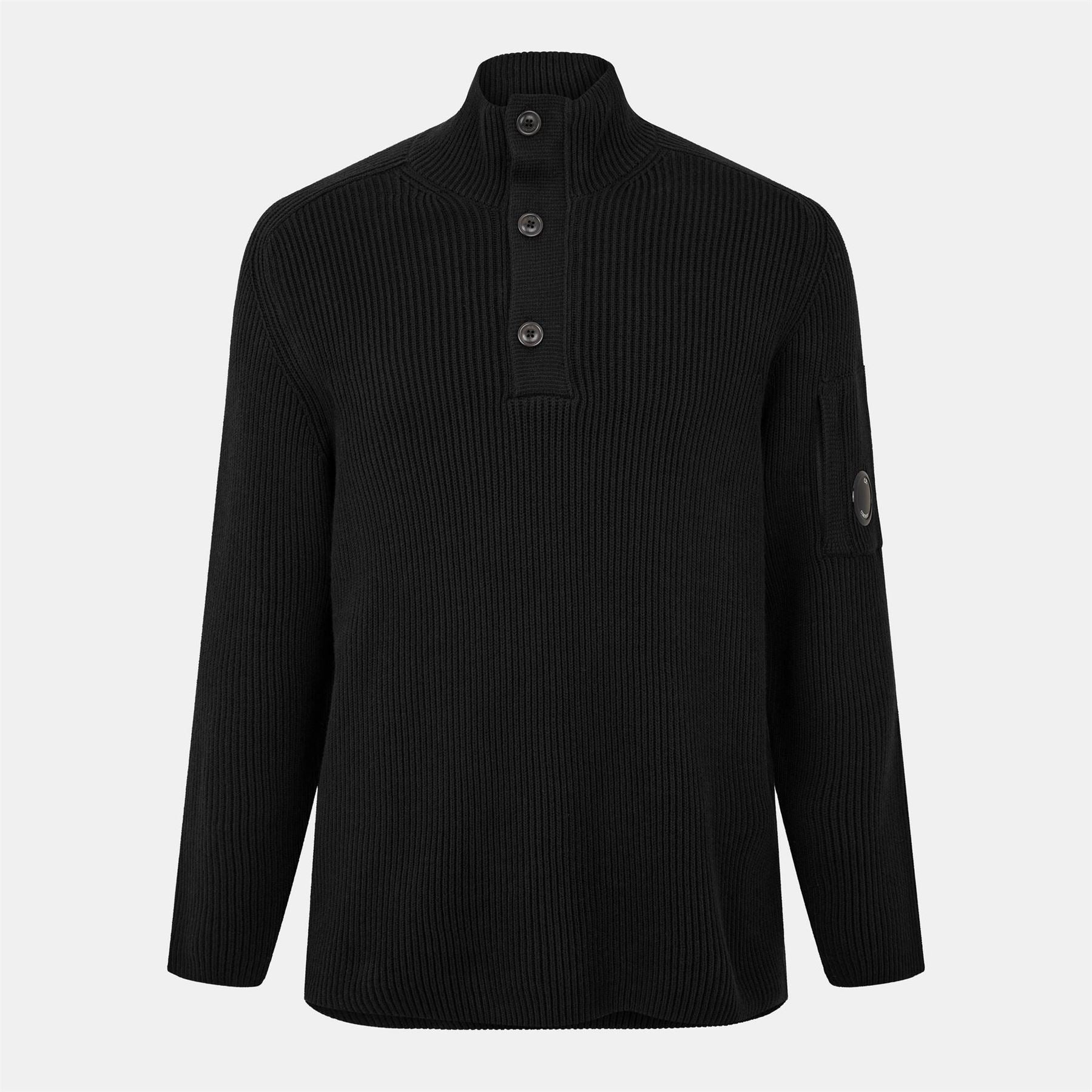 CP Company Quarter Button Knitted Turtle Neck Jumper