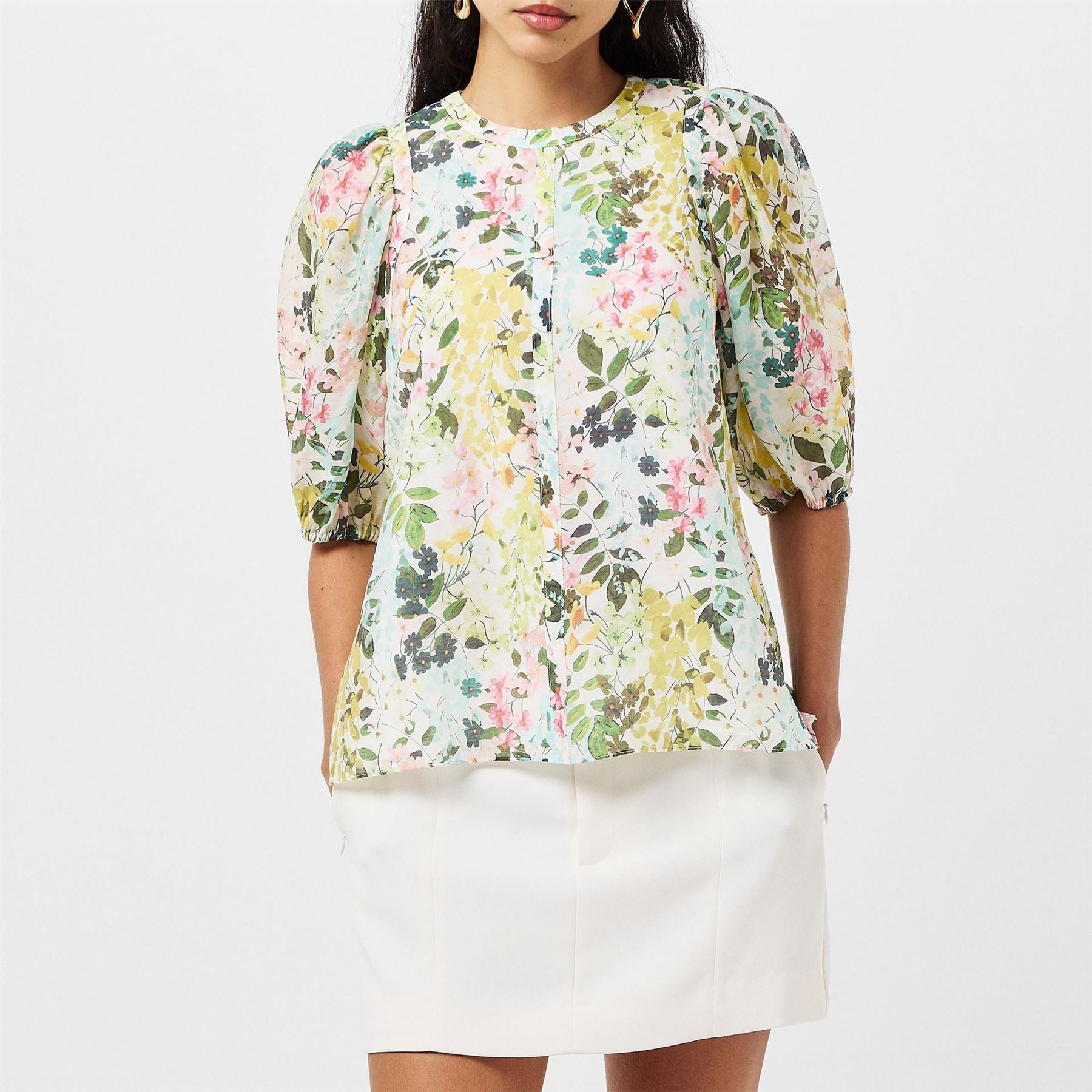 Ted Baker Crew Neck Relaxed Fit Short Sleeve Blouse