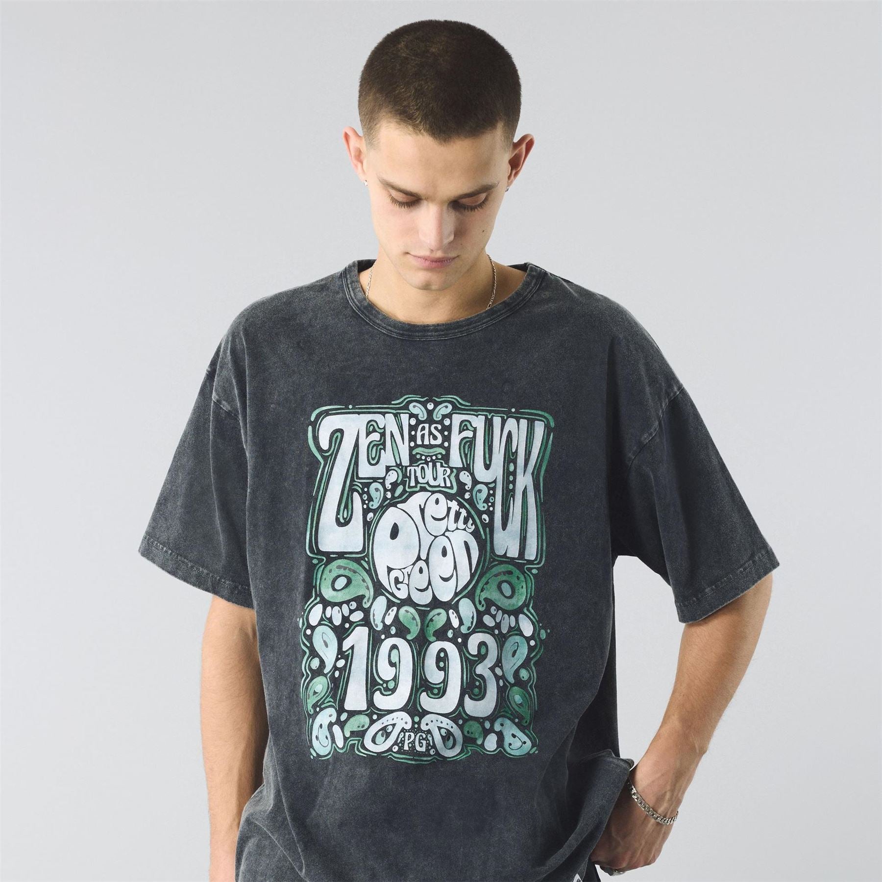 Pretty Green Regular Fit Lettering Crew Neck T-Shirt