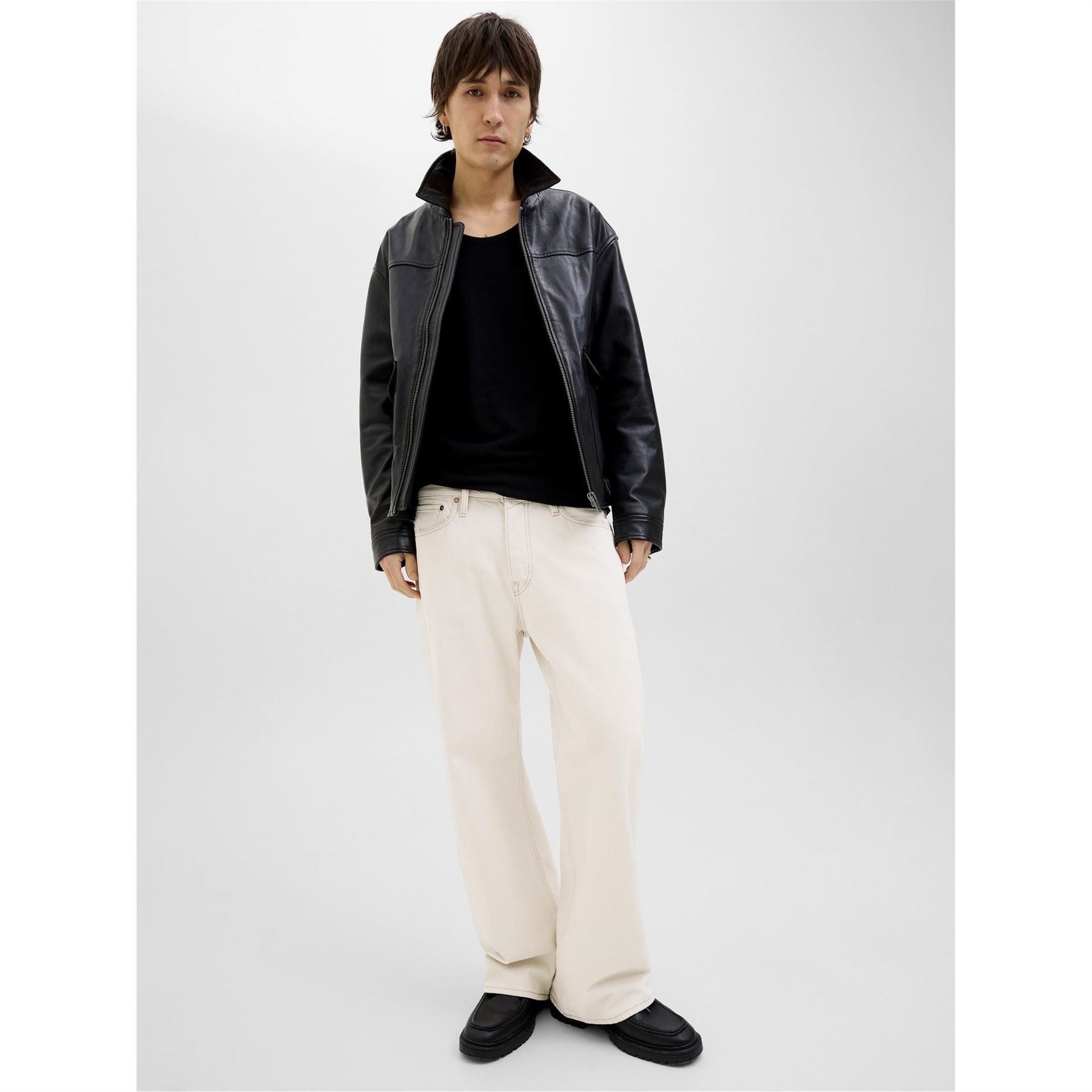 Jack and Jones Cooper Wide Leg Relaxed Fit Jeans