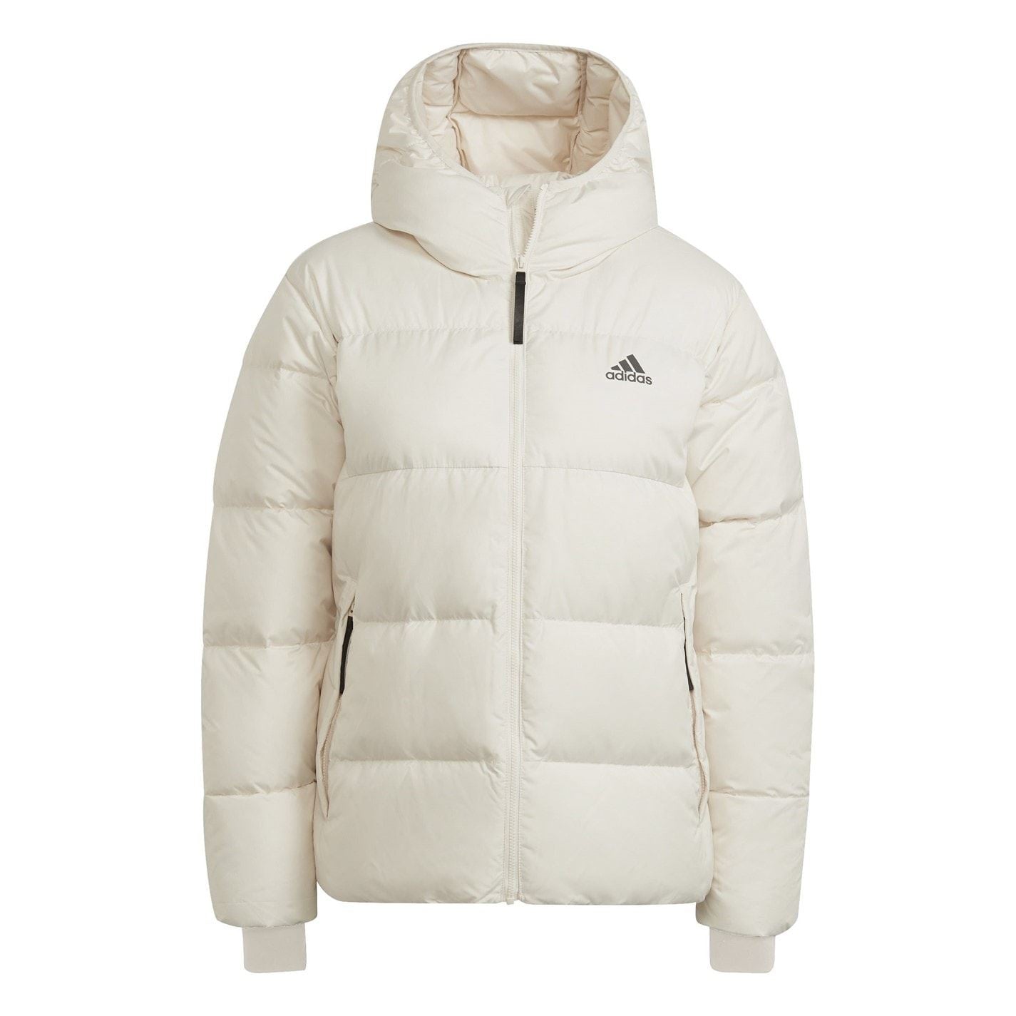 adidas 11.11 Hooded Solid Patterned Puffer Jacket with Ribbed Cuff