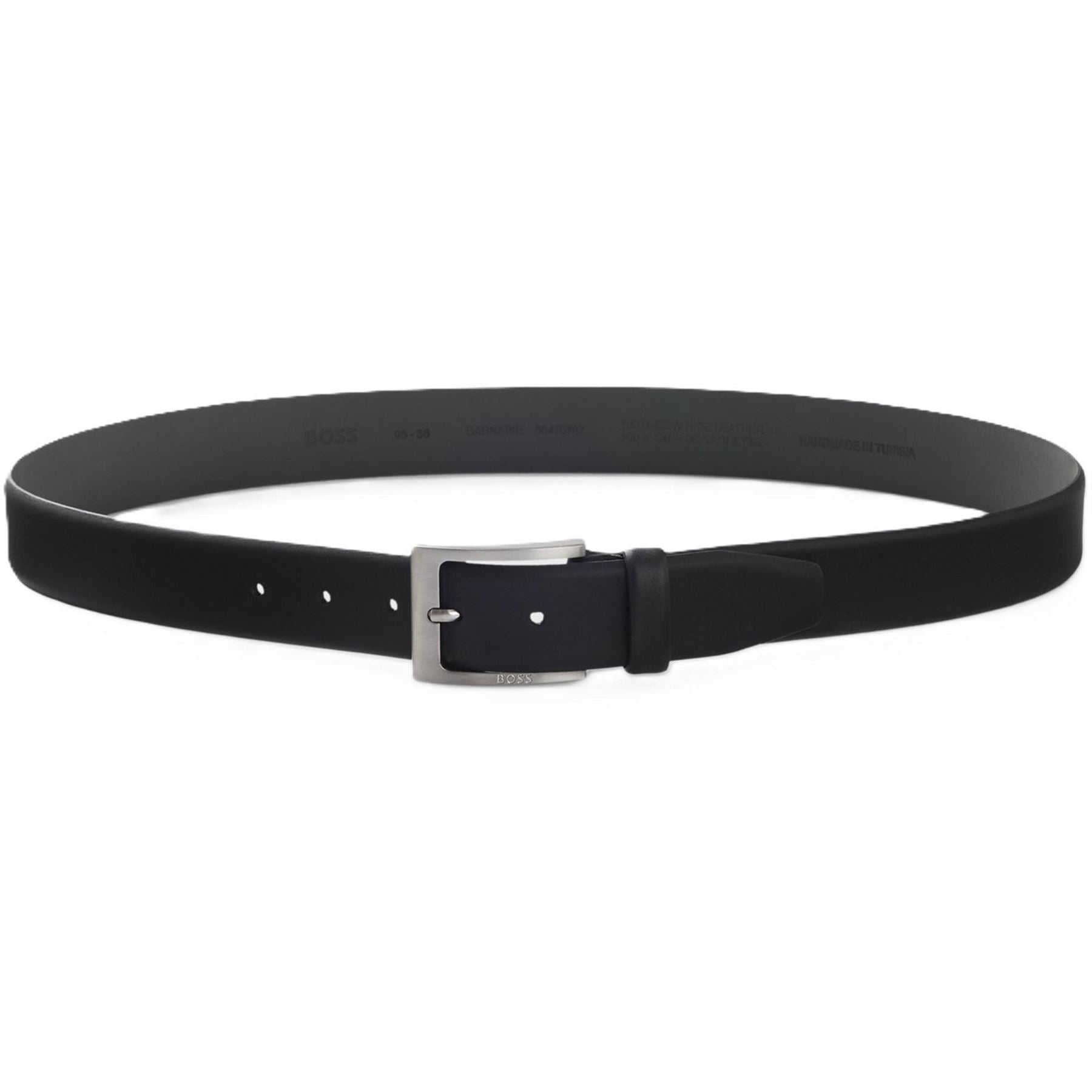 Boss Leather Pin Buckle Belt with Logo