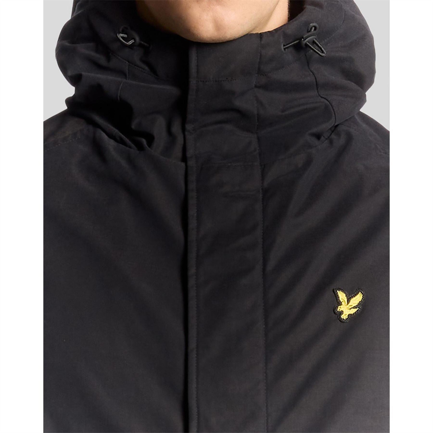 Lyle and Scott Membrane Hooded Solid Patterned Parka Coat