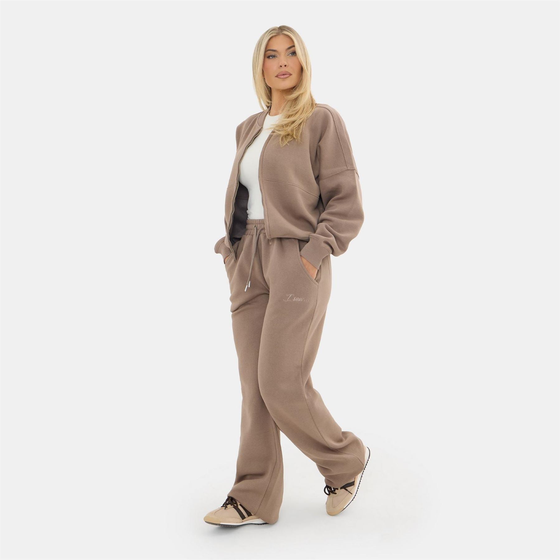 I Saw It First Open Hem Jersey Jogging Bottoms