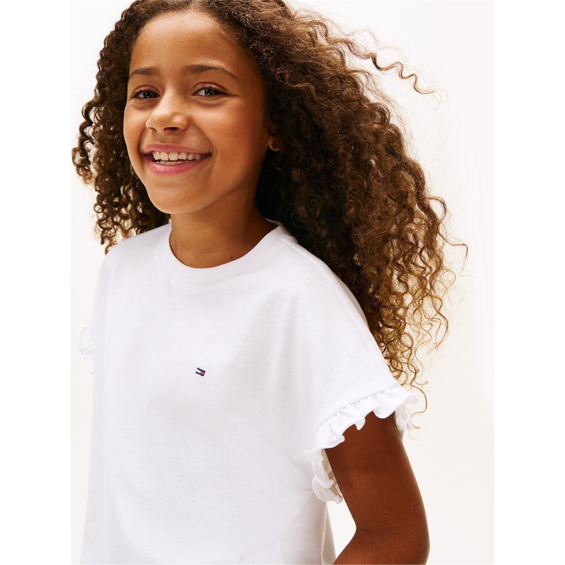 Tommy Hilfiger Essential Crew Neck Ruffle Sleeve T-Shirt