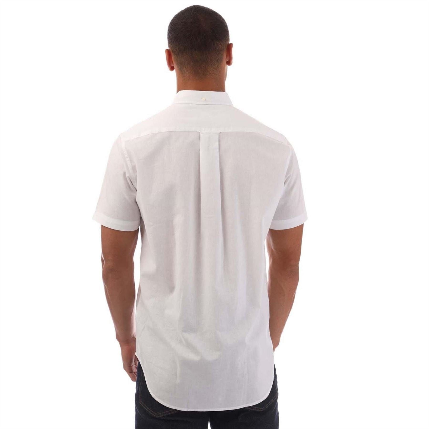 Gant Regular Fit Cotton Linen Short Sleeve Shirt