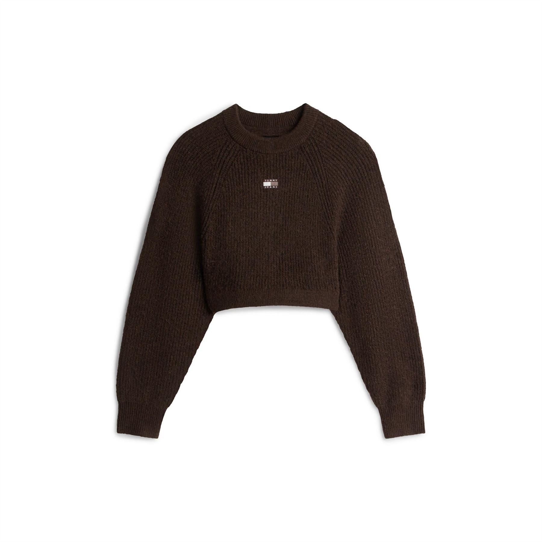 Tommy Jeans Badge Crew Neck Raglan Sleeve Crop Sweater