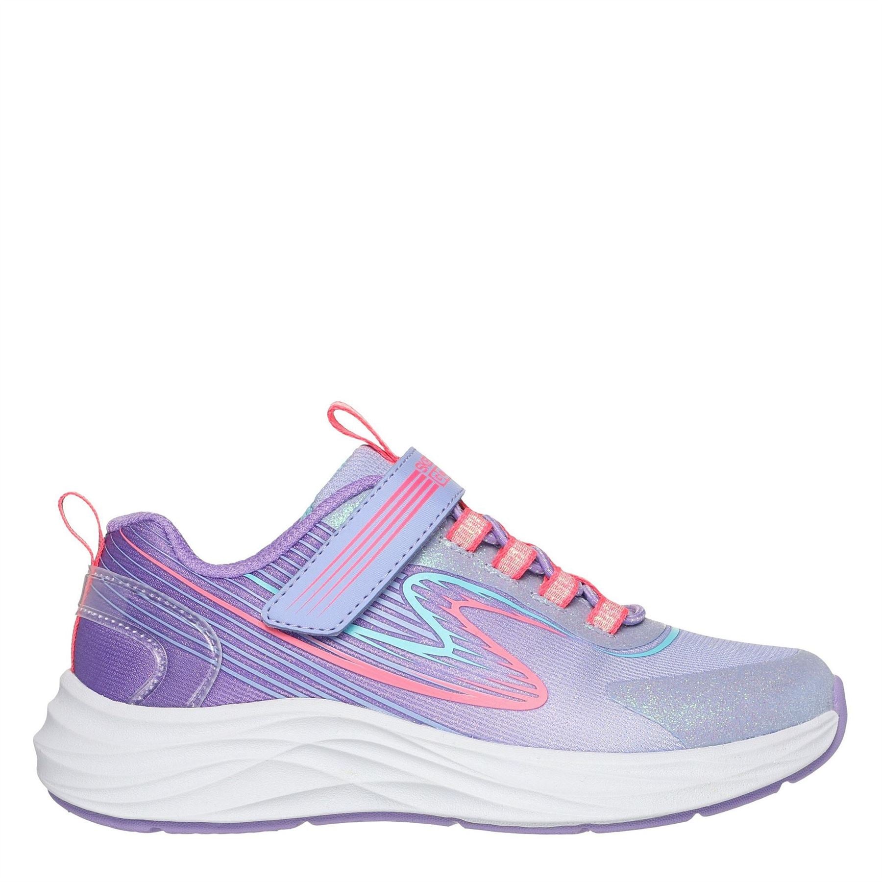 Skechers And Strap Glitter Mesh Sneak Slip On Runners Unisex Kids