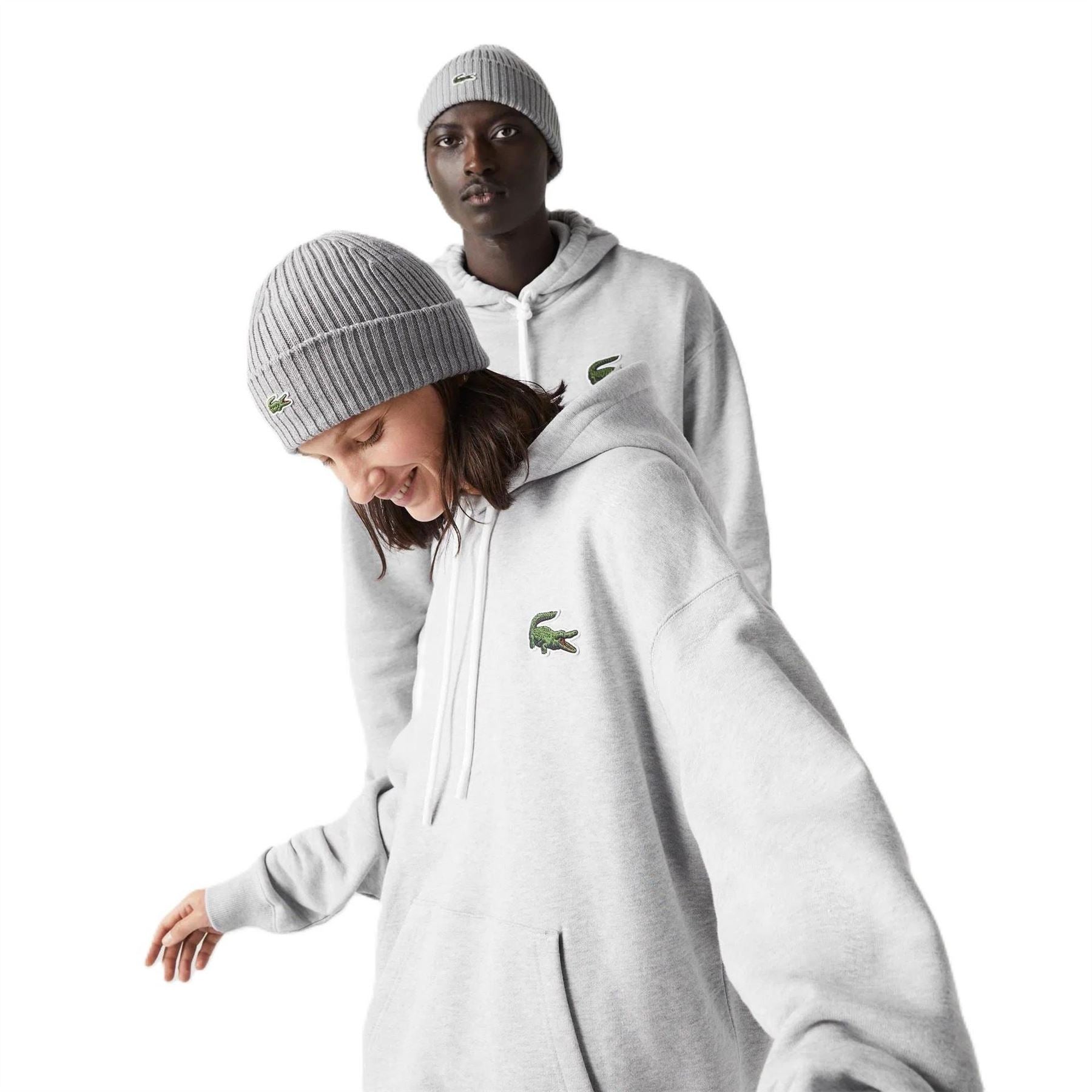 Lacoste Crocodile Print Hooded Relaxed Fit Sweatshirt