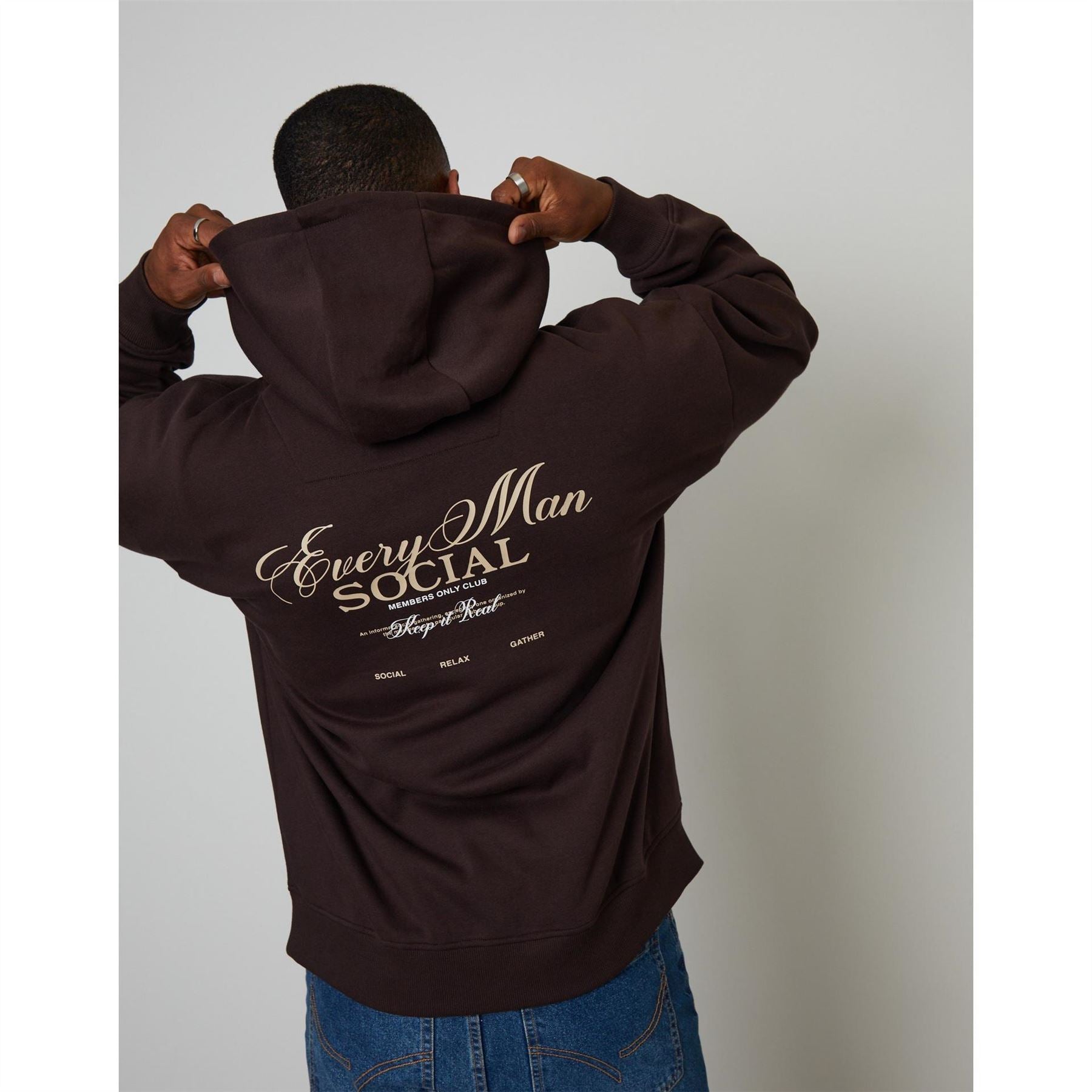Threadbare Printed Logo Hooded Neck Long Sleeve Sweatshirt