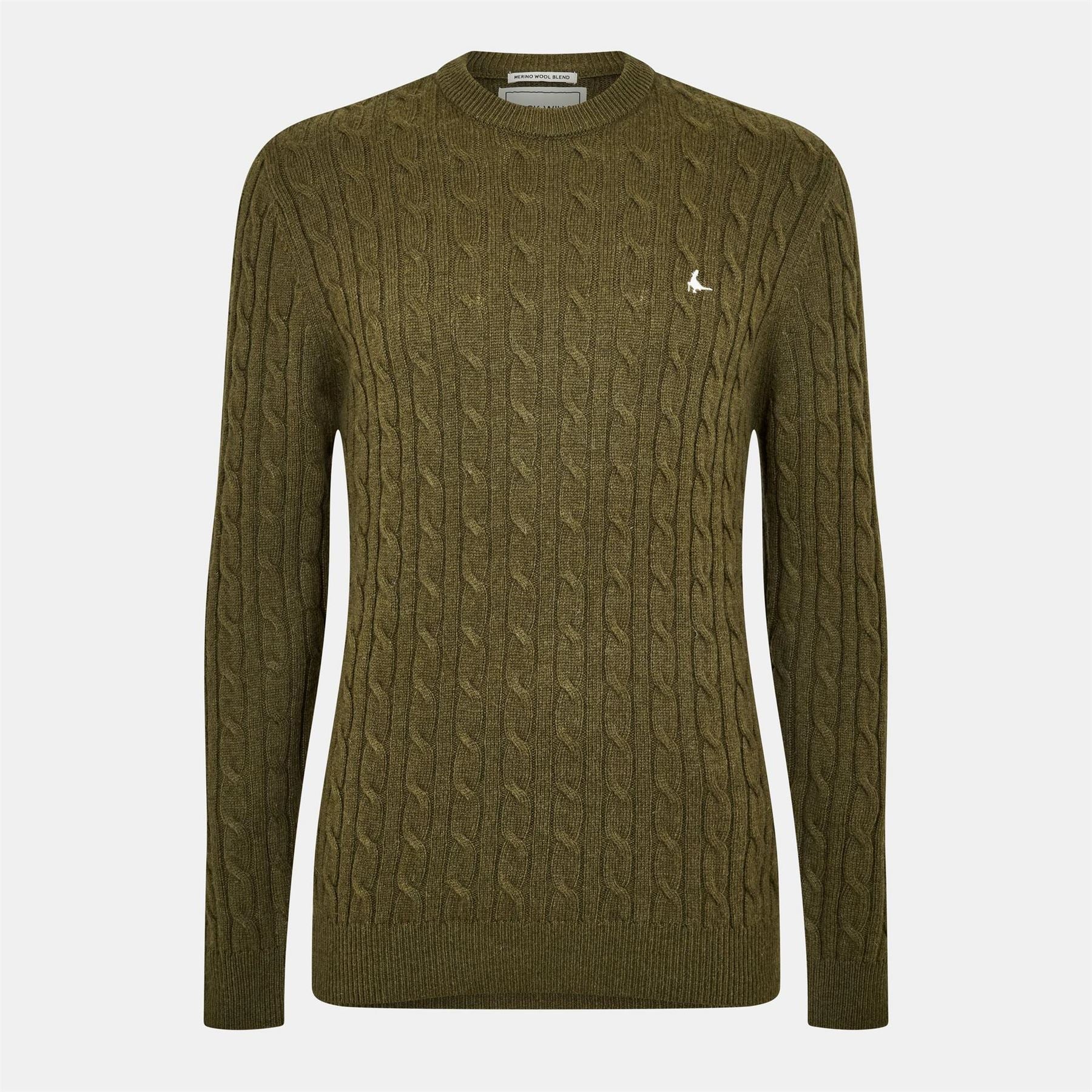 Jack Wills Mens Marlow Merino Wool Blend Cable Knitted Jumper