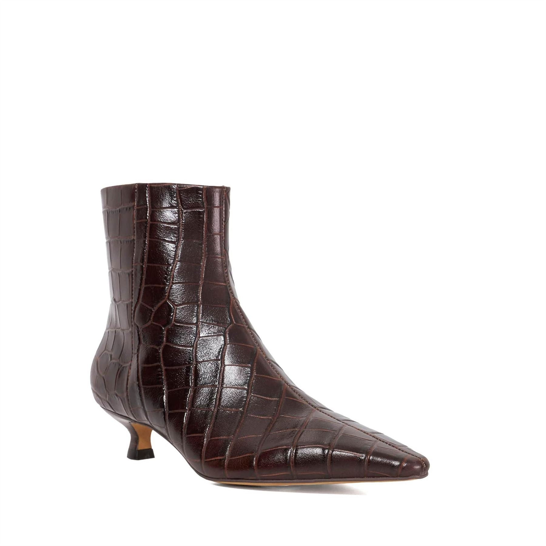 Dune London Odore Snake Skin Textured Ankle Boots