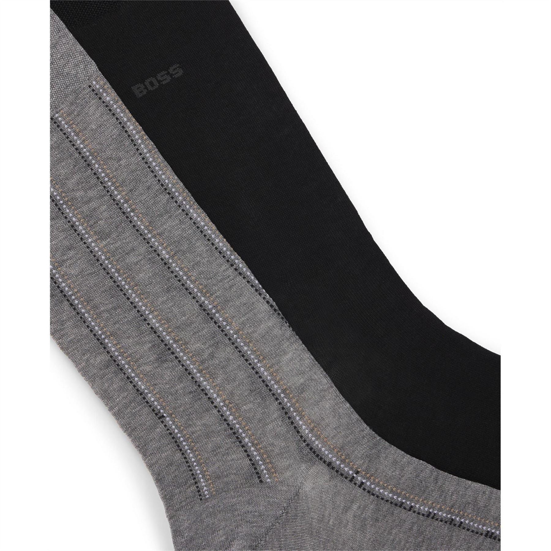 Boss 2 Pack Pinstripe Crew Socks