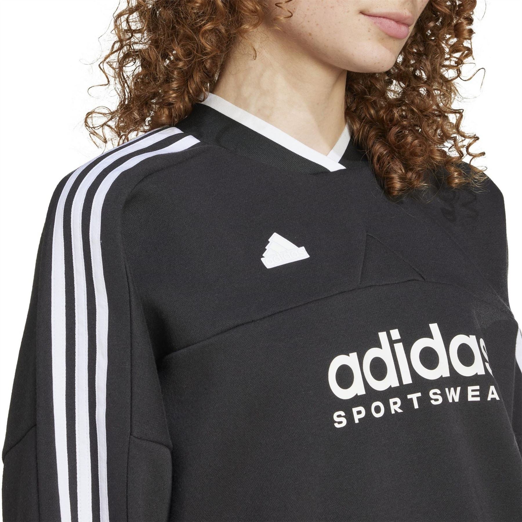 adidas Womens Tiro Cut 3 Stripes Fleece Sweatshirt