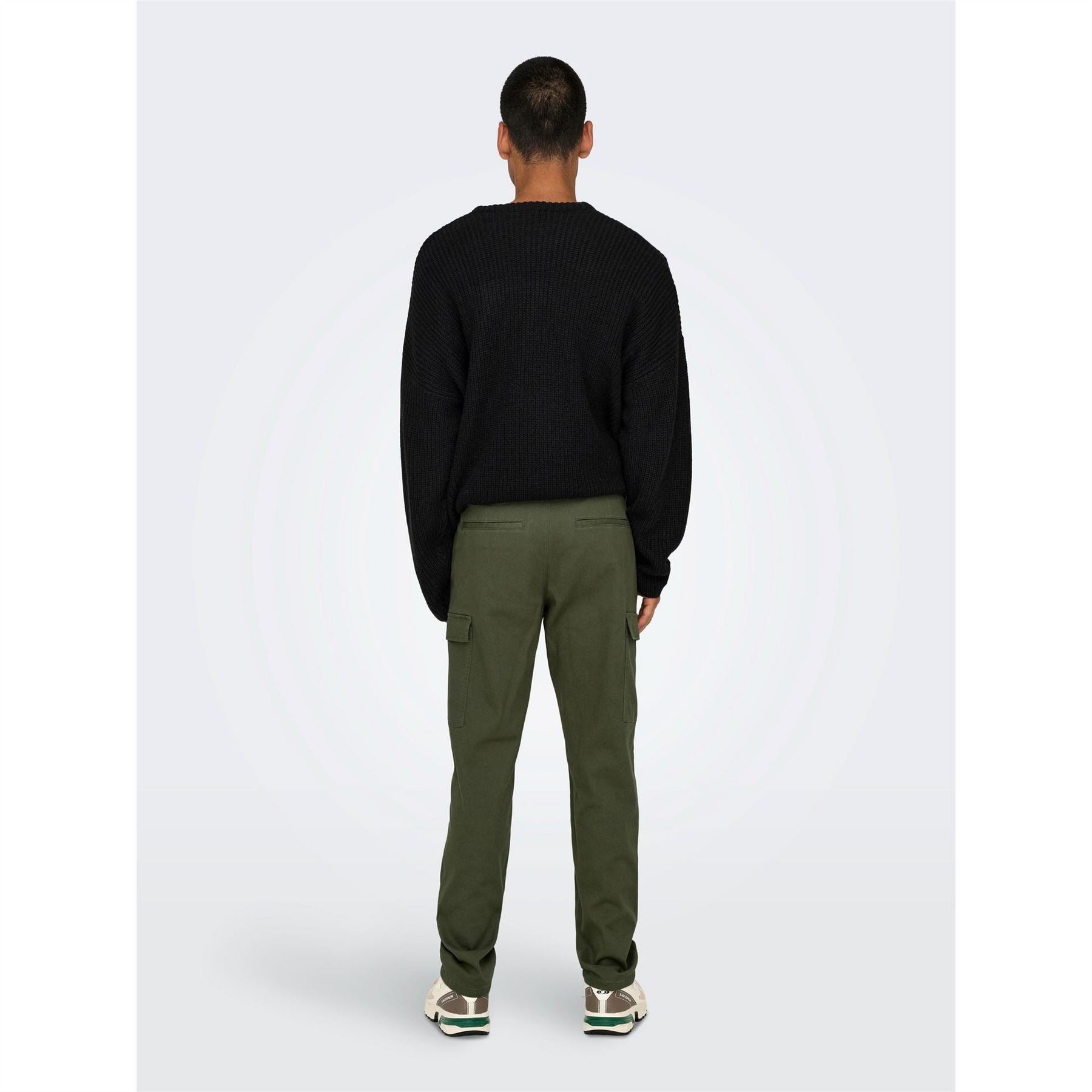Only Solid Patterned Straight Cargo Pants
