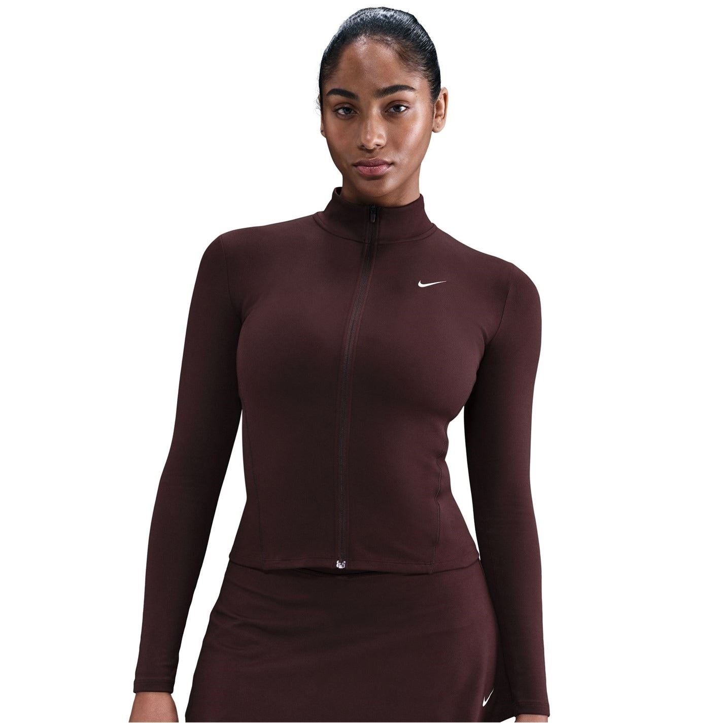 Nike Solid Patterned Full Zipper Track Jacket