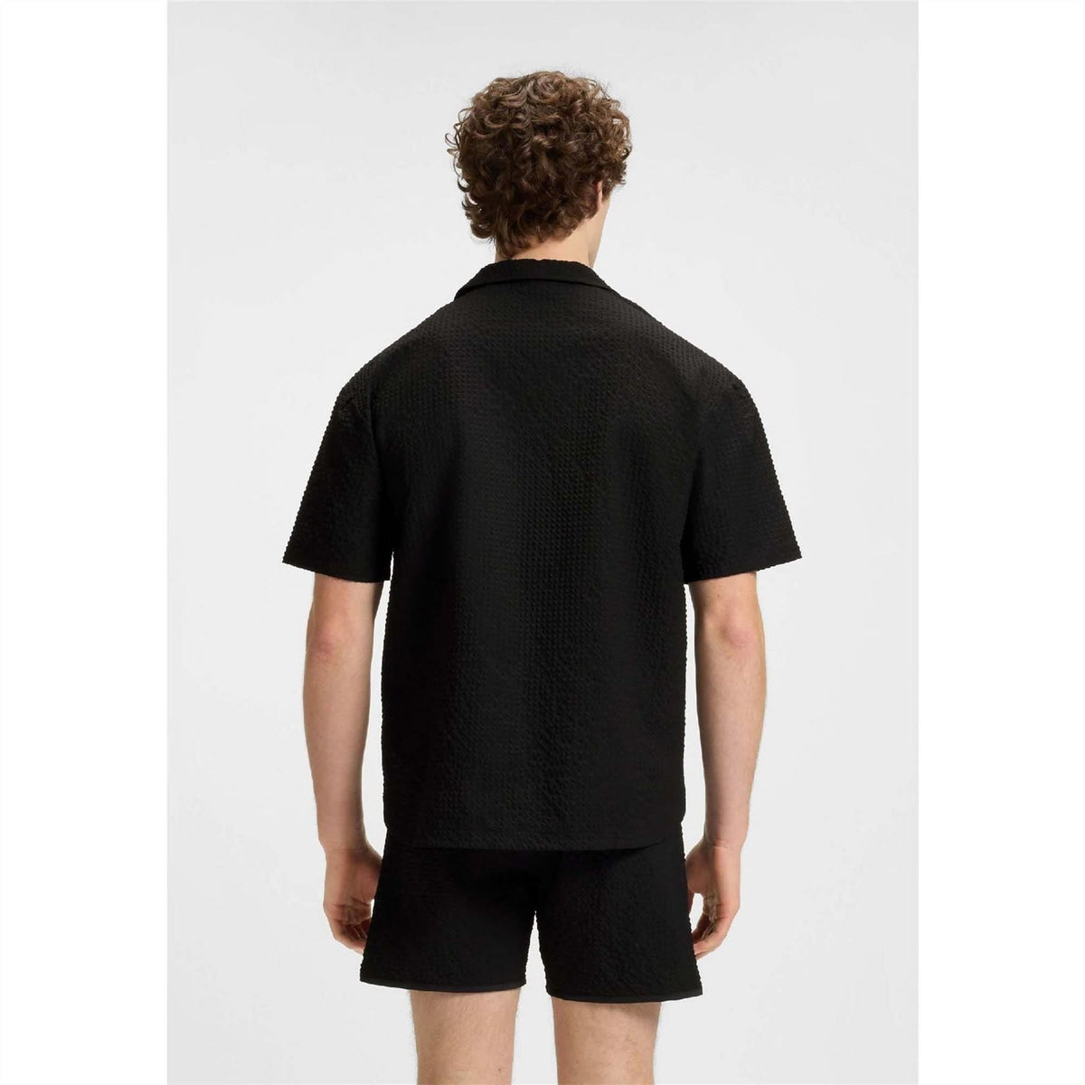 Hugo Chaffle Relaxed Fit Waffle Beach Shirt