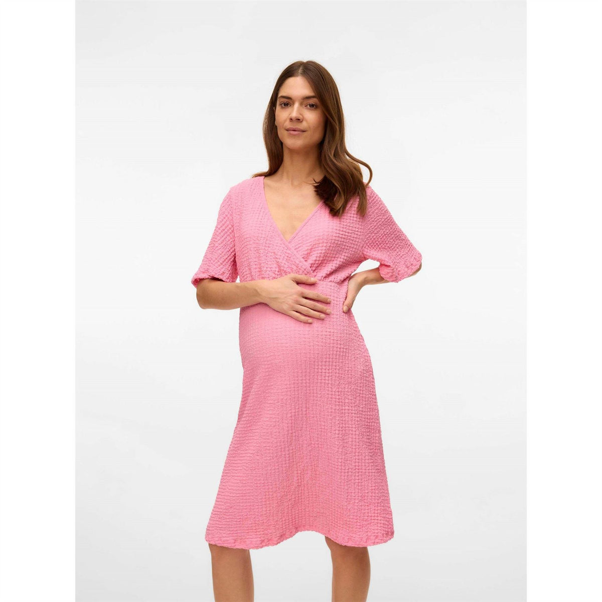 Mamalicious Tess V-Neck Short Sleeve Knee Length Dress