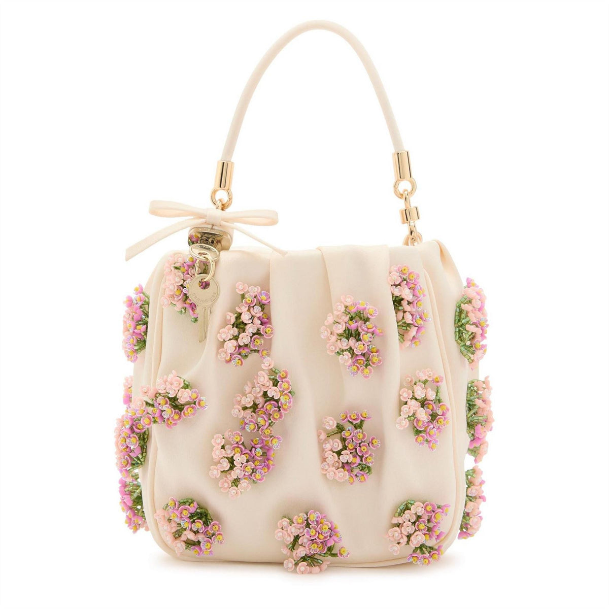 Self Portrait Satin Floral Beaded Tote