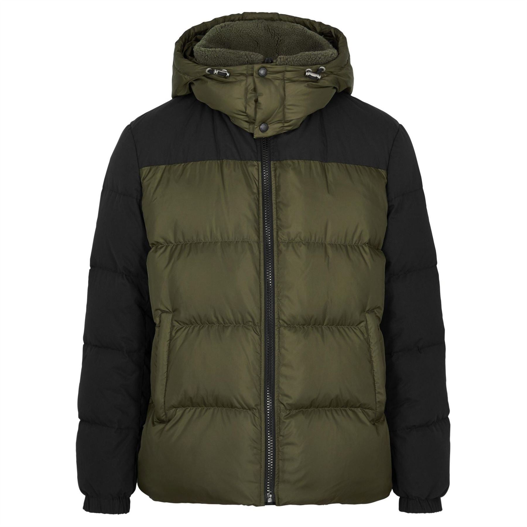 Yves Salomon Mix Fabric Down Jacket With