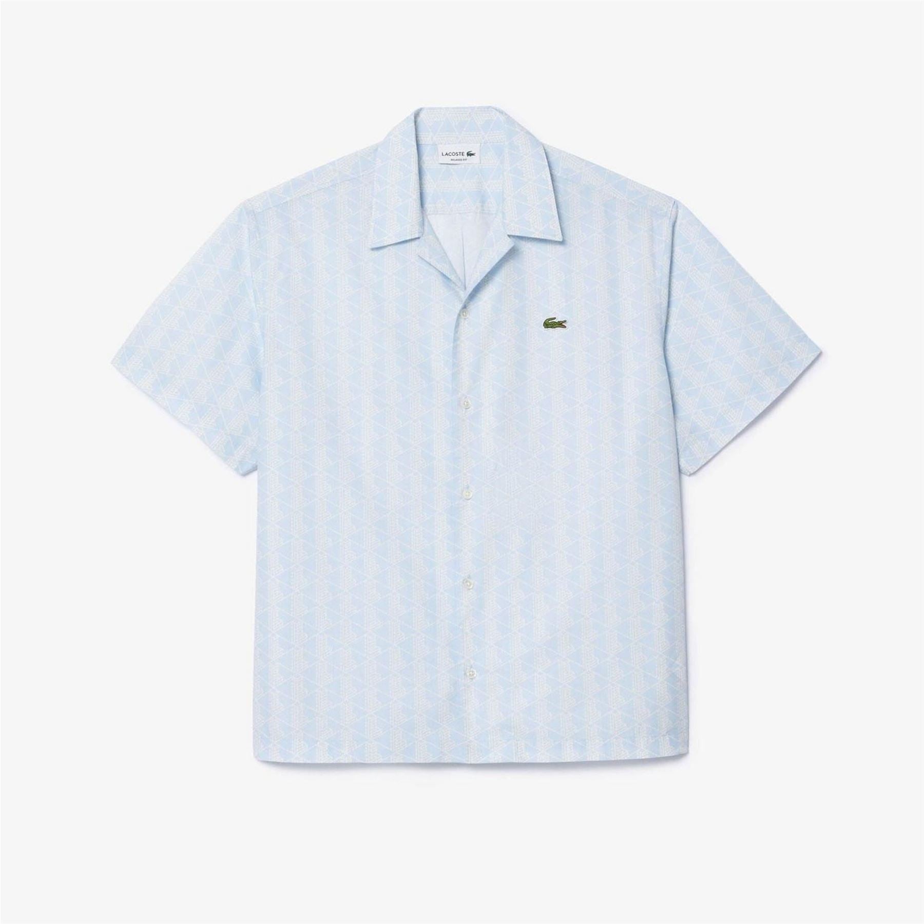 Lacoste Relaxed Fit Short Sleeve Monogram Print Shirt