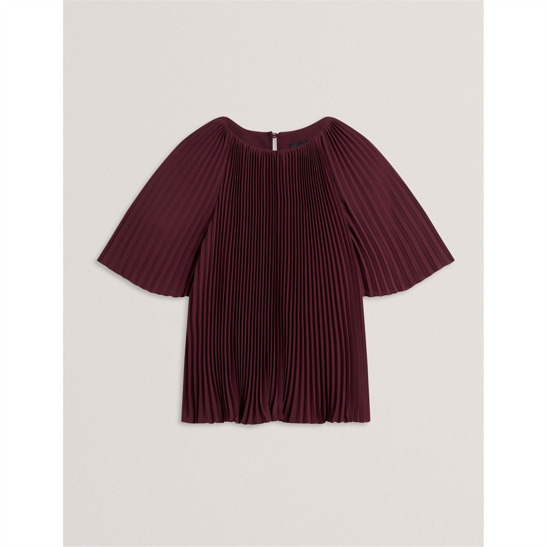 Ted Baker Pleated Crew Neck Short Sleeve Blouse