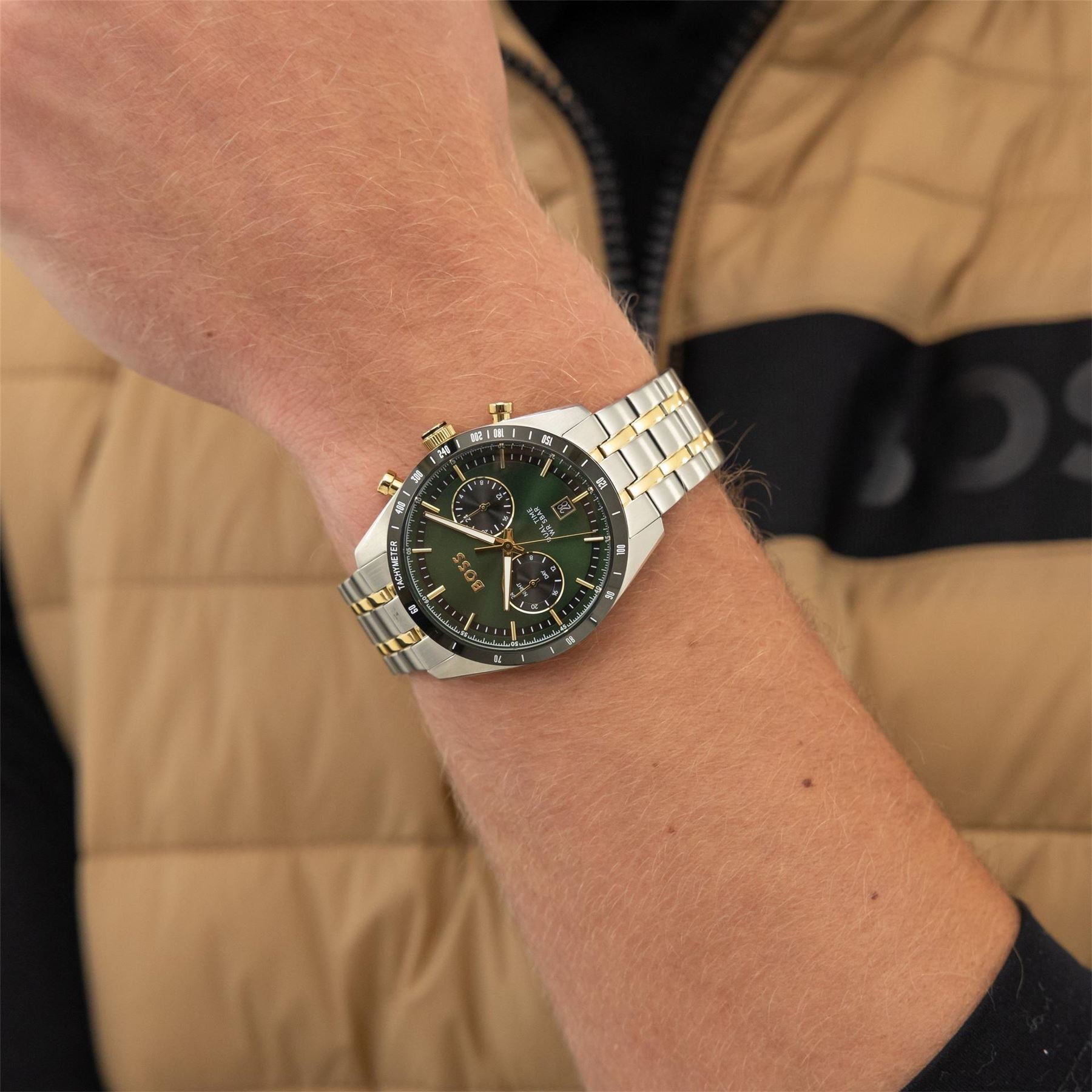 Boss Tourmaster Racing Steel Bracelet Analogue Watch