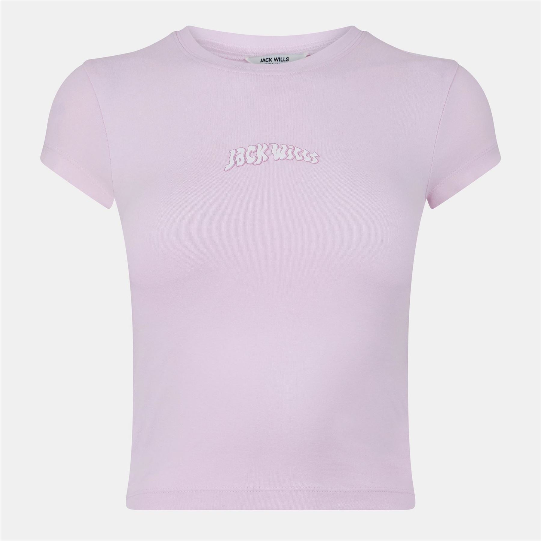 Jack Wills Cropped Slim Fit Lettering T-Shirt