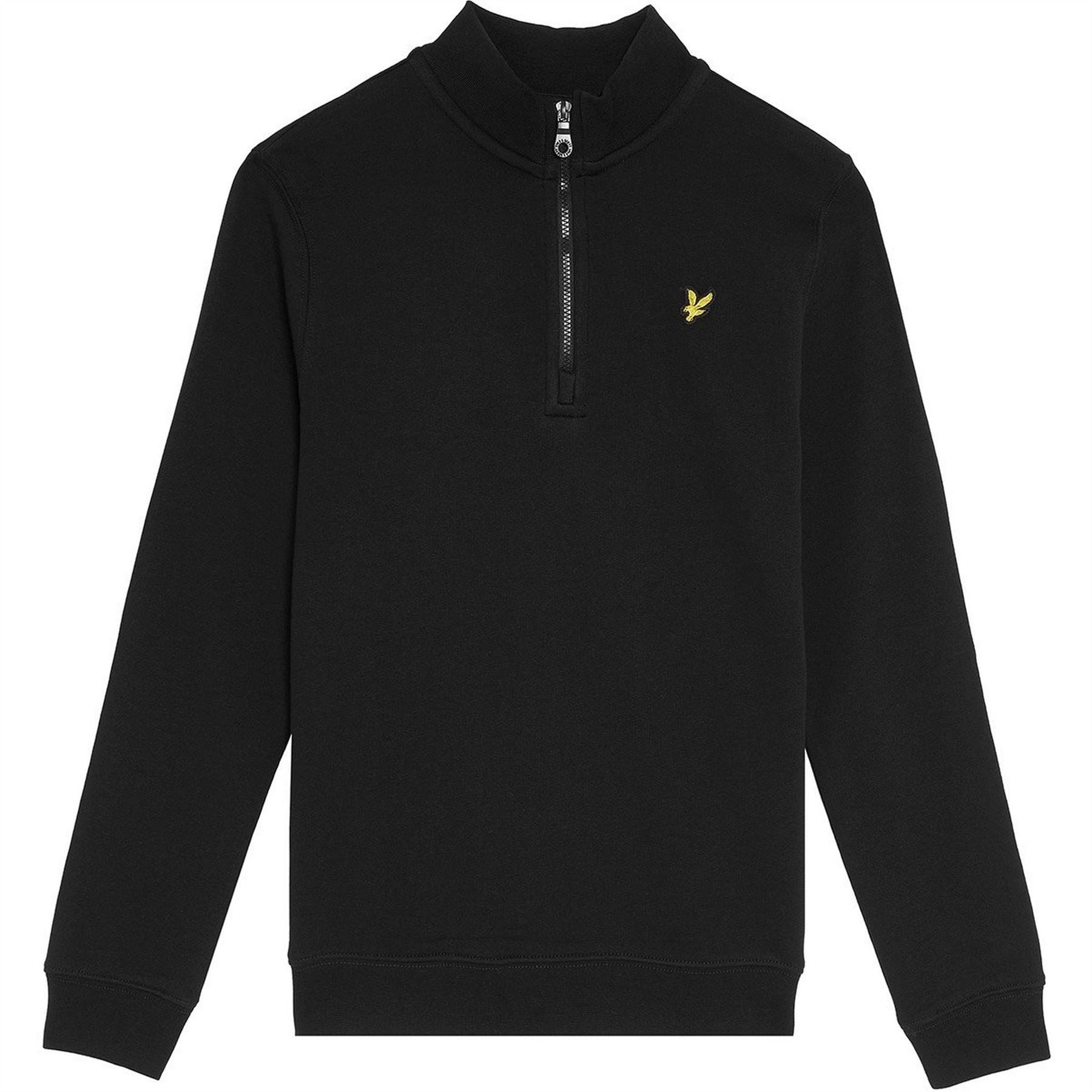 Lyle and Scott Solid Patterned Ribbed Cuff Zip Neck Sweat Jacket