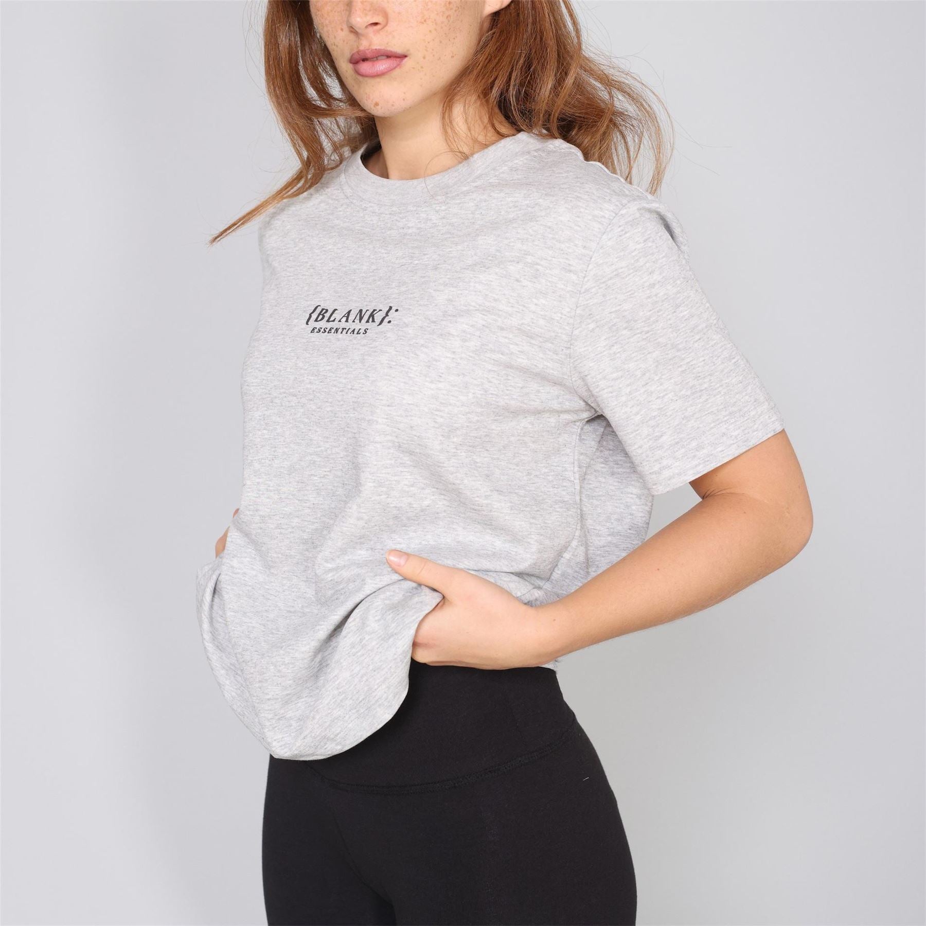 Blank Essentials Embroidered Text Graphic Crew Neck Short Sleeve Boyfriend T-Shirt