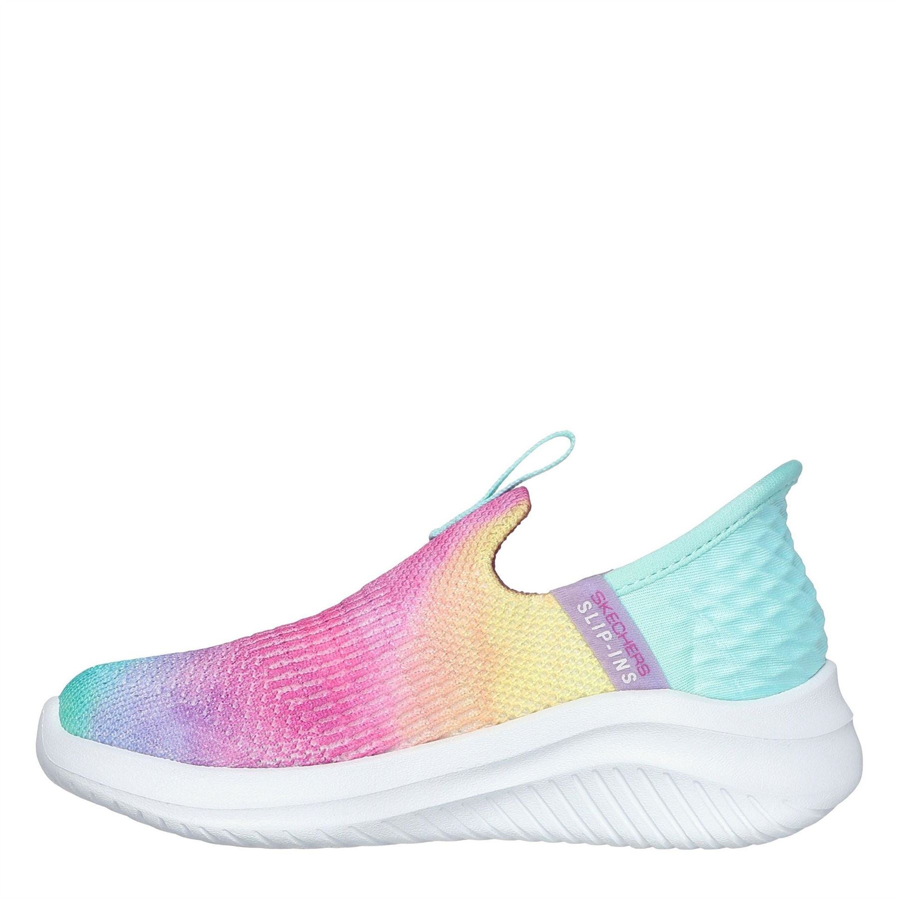 Skechers Ins Stretch Fit Multi Print Kn Slip On Trainers Unisex Kids