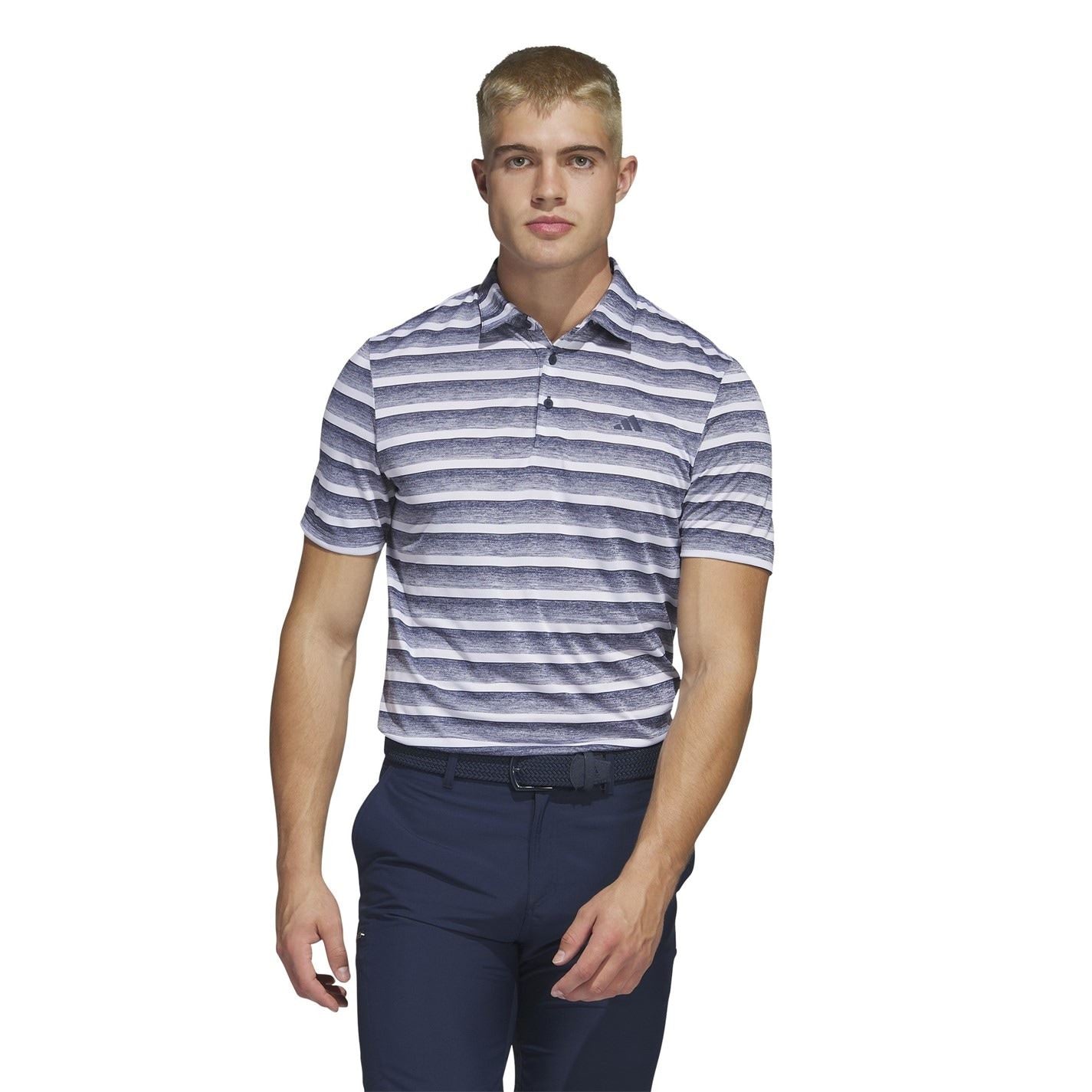 adidas Two Color Striped Golf Polo Shirt Adults