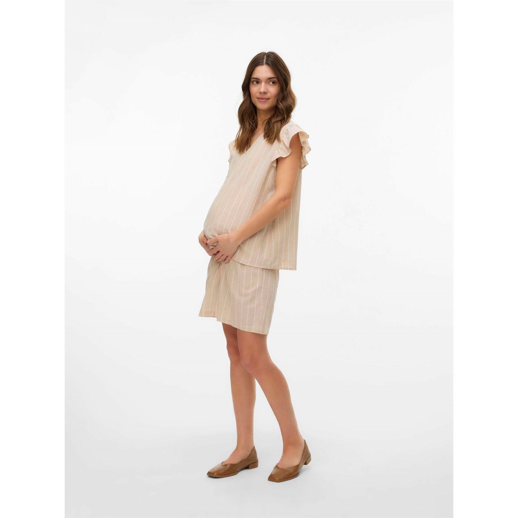 Mamalicious V-Neck Flutter Sleeve T-Shirt