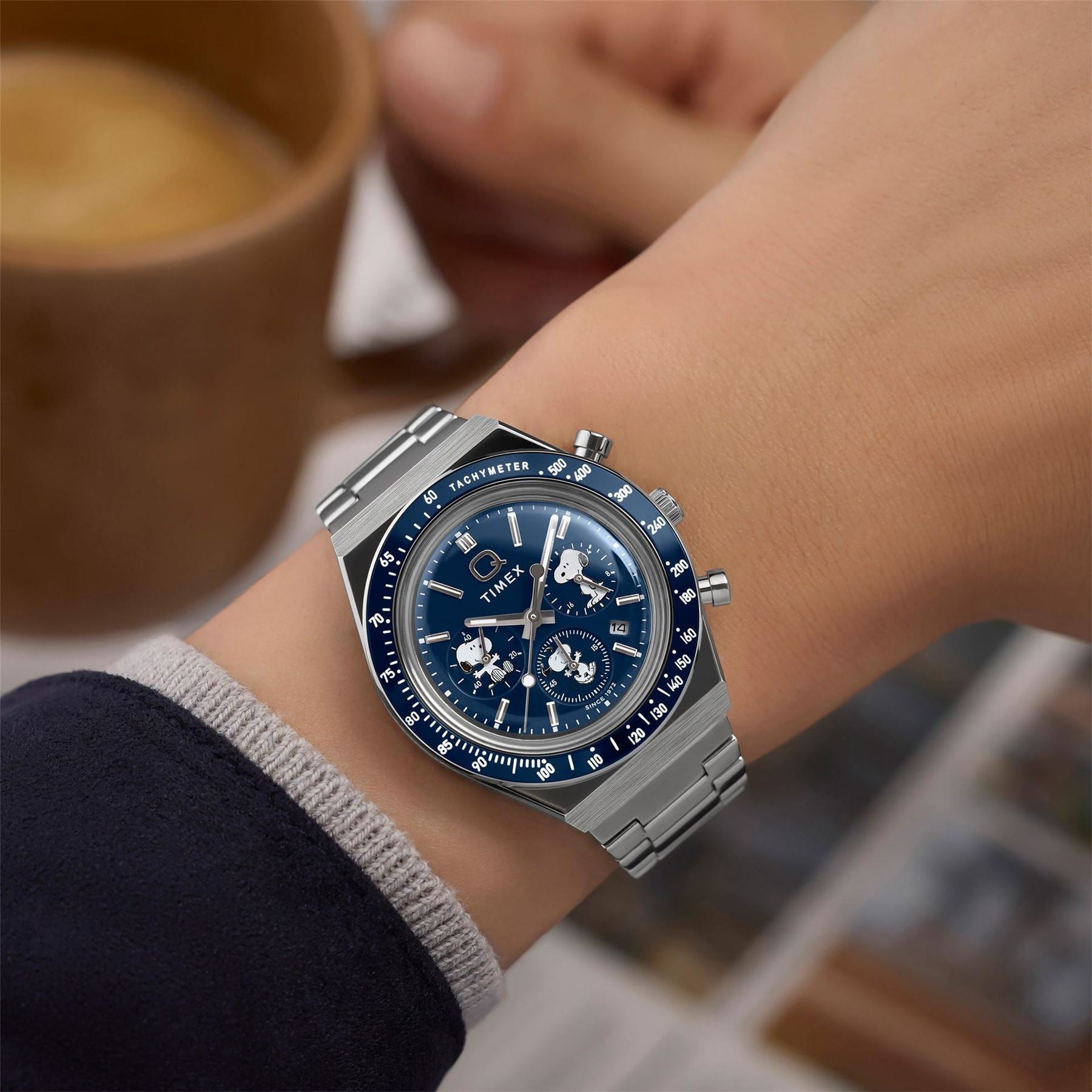Timex Peanuts Q Racing Steel Bracelet Analogue Watch
