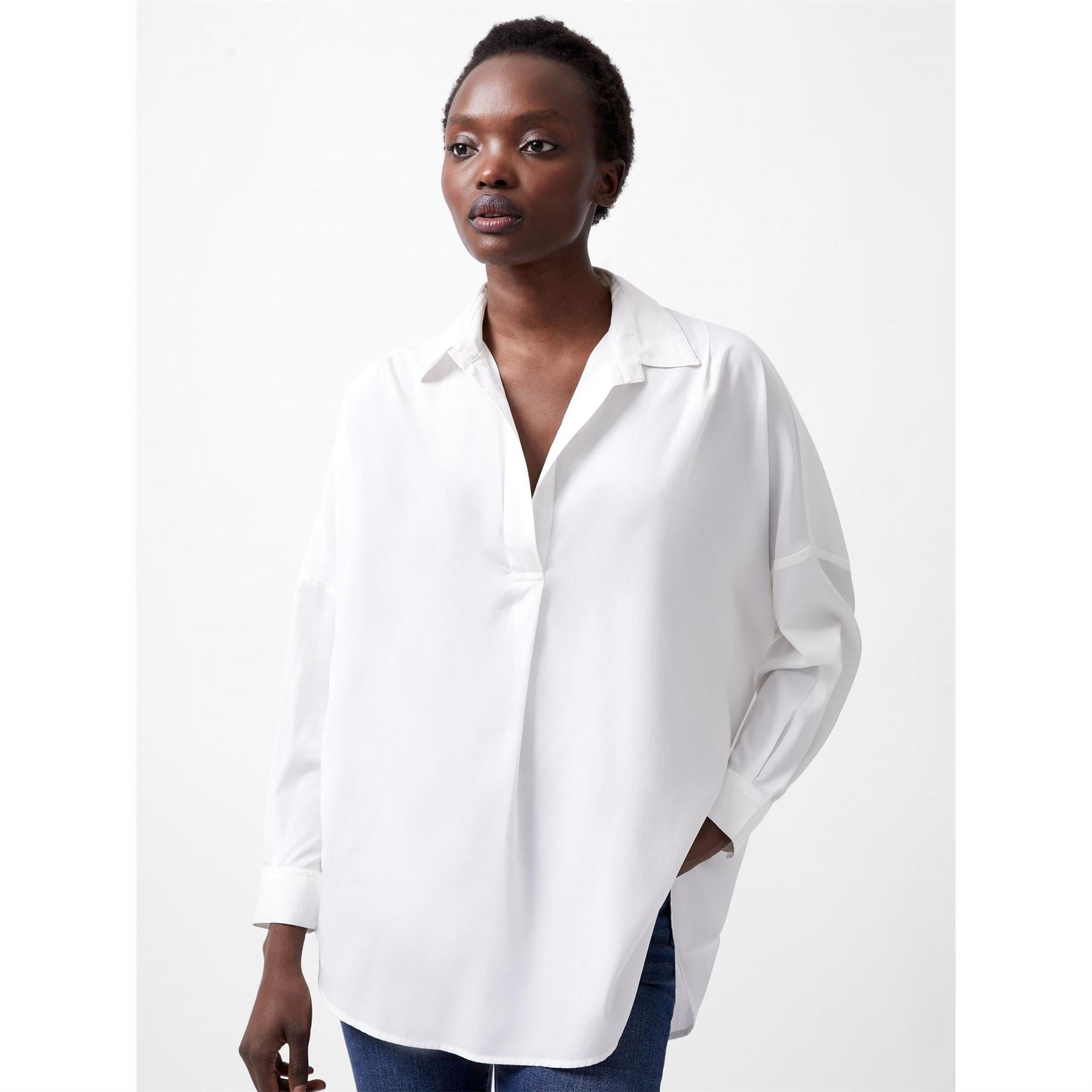 French Connection Recycled Crepe Popover Shirt