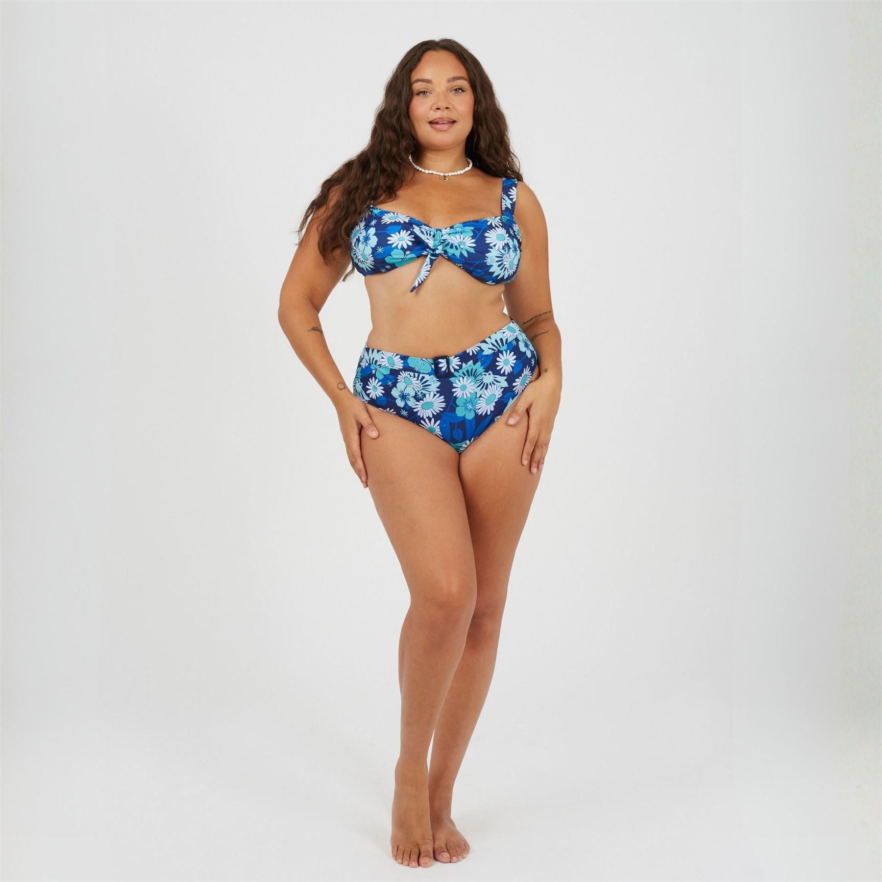 Brave Soul Womens Plus Size High Waisted Bikini Bottoms