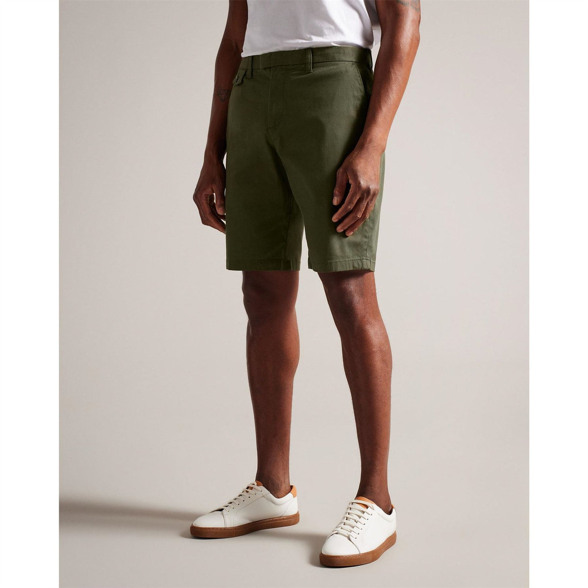 Ted Baker Solid Patterned Chino Shorts