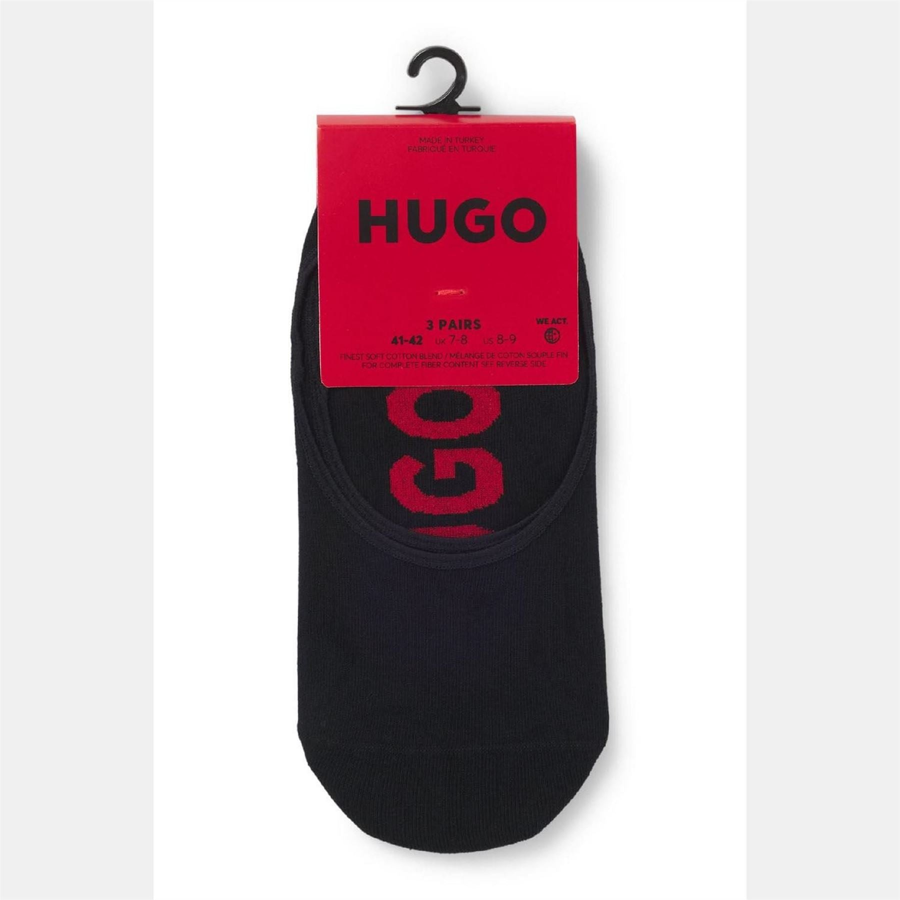 Hugo Pack Of Invisible Socks With Large Logos