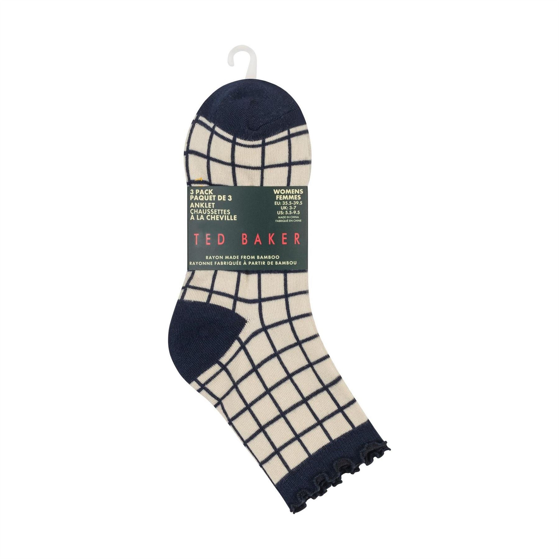 Ted Baker 3 Pack Ruffle Trainer Ankle Socks