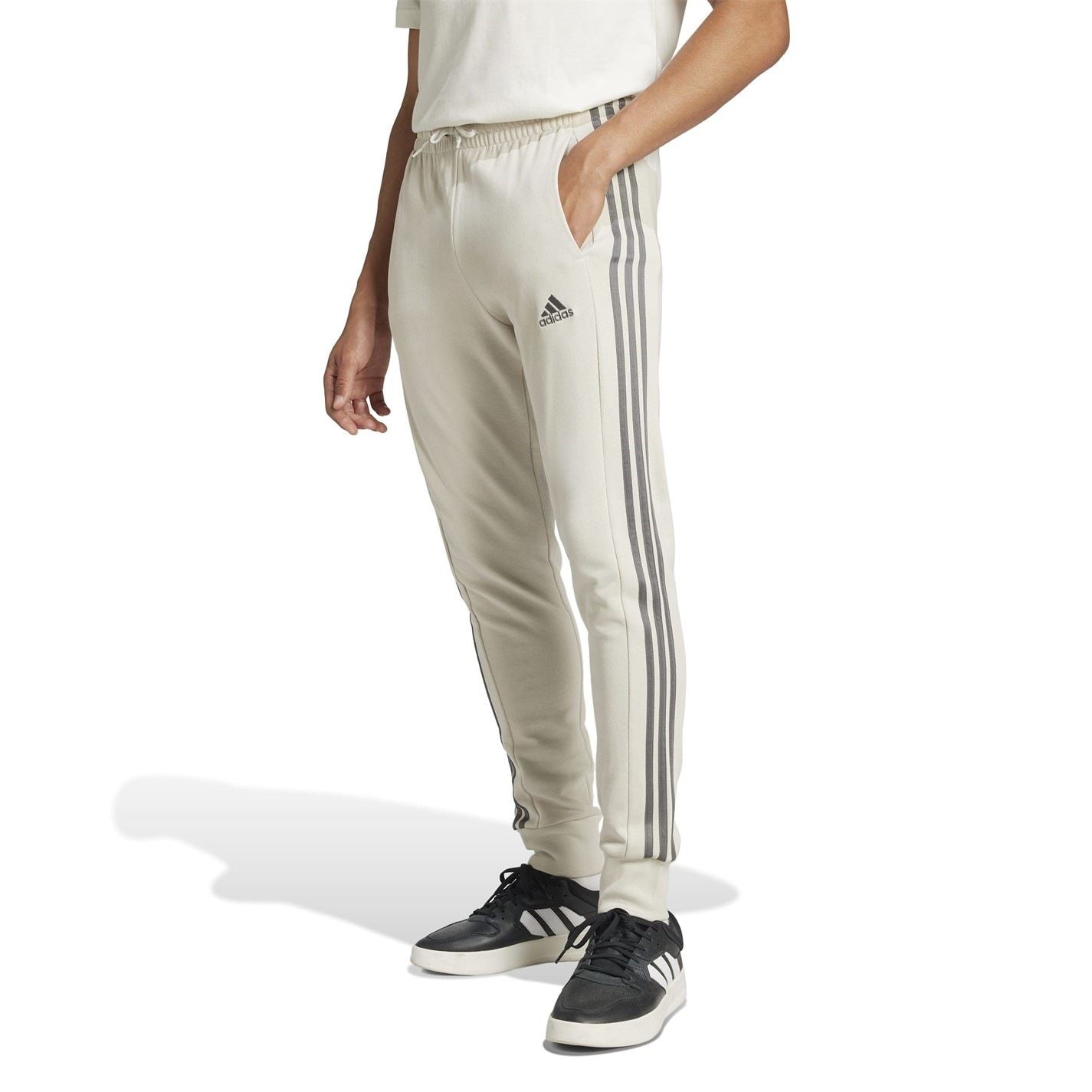 adidas Essentials French Terry Tapered Cuff 3  Stripes Joggers