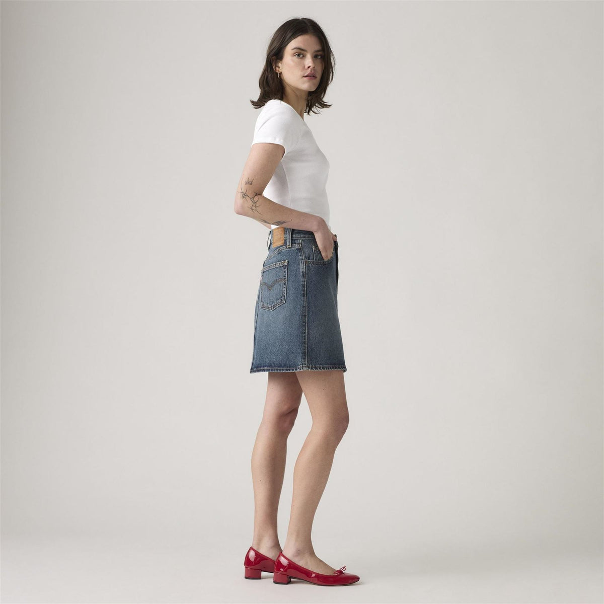 Levis Retro Button Front Skirt
