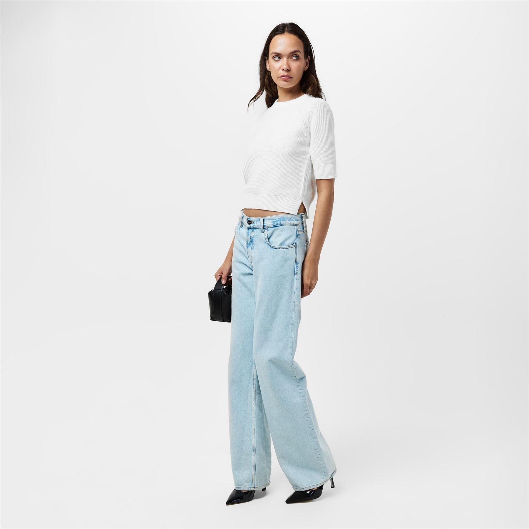French Connection Lilly Mozart Short Sleeve Knitted Top