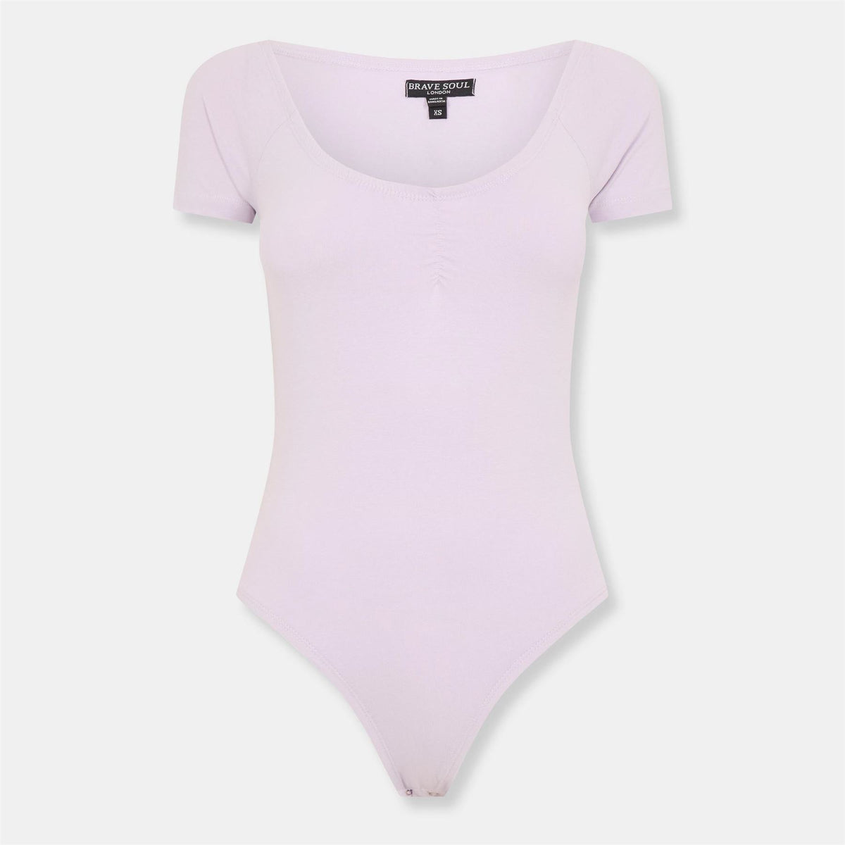 Brave Soul Pastel T shirt Bodysuit with Gathering Detail
