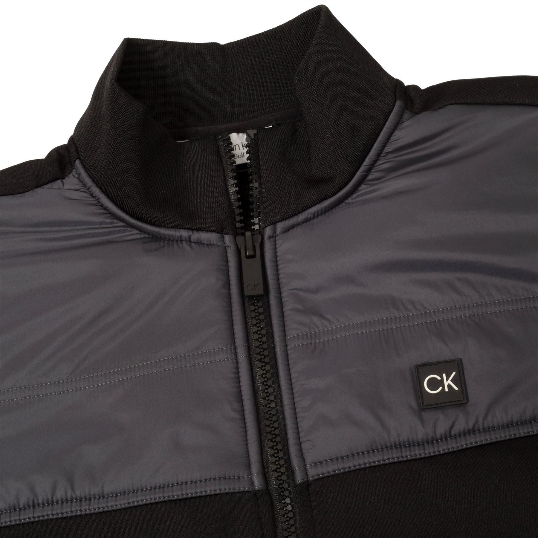 Calvin Klein Golf Solid Patterned Full Zipper Ribbed Cuff Zipped Pocket Jacket