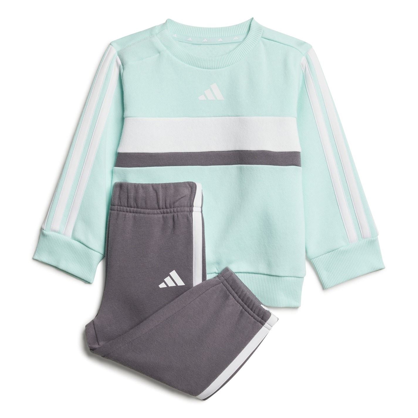 adidas Tiberio 3 Stripes Colorblock Fleece Track Suit Infants