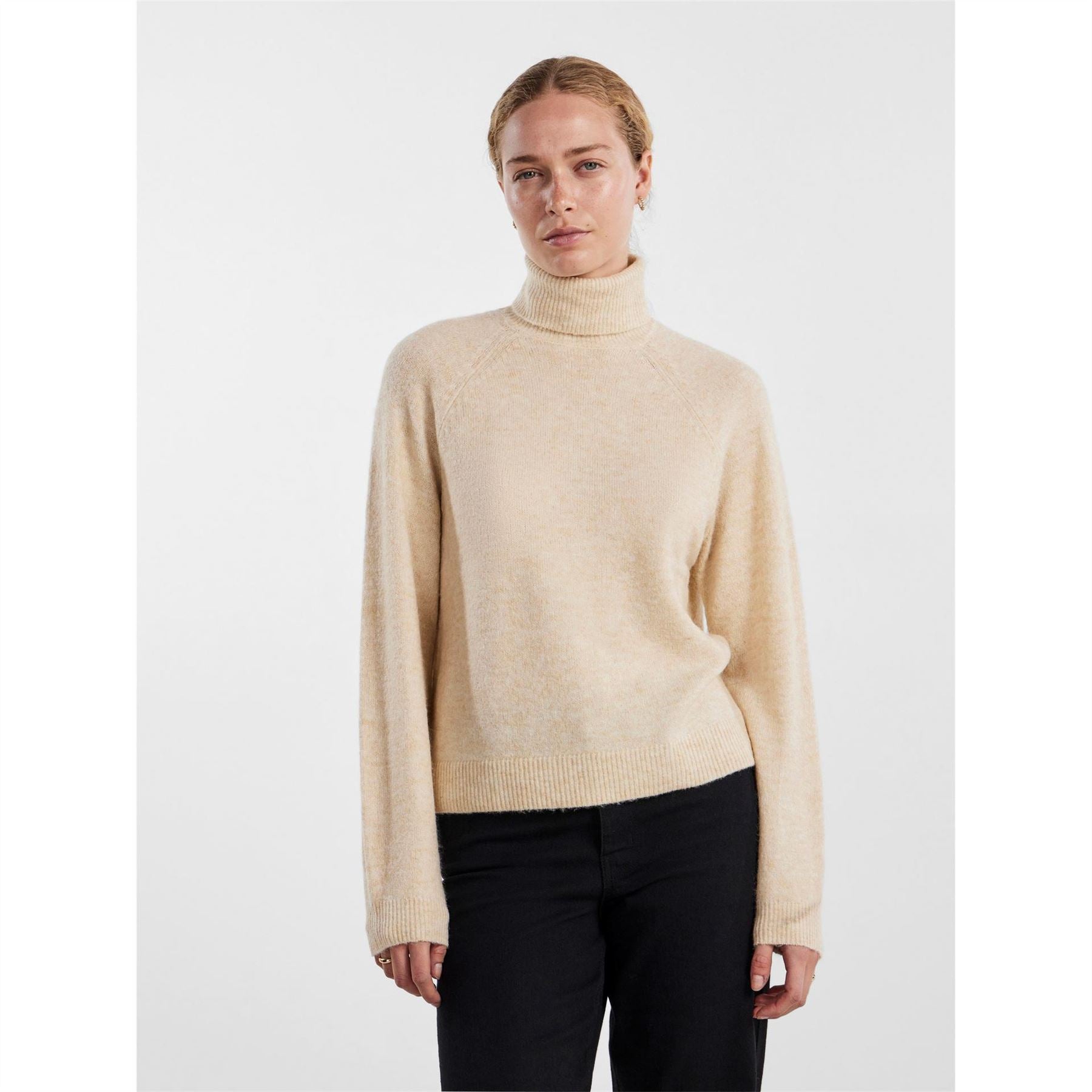 Pieces High Collar Hooded Regular Fit Sweatshirt