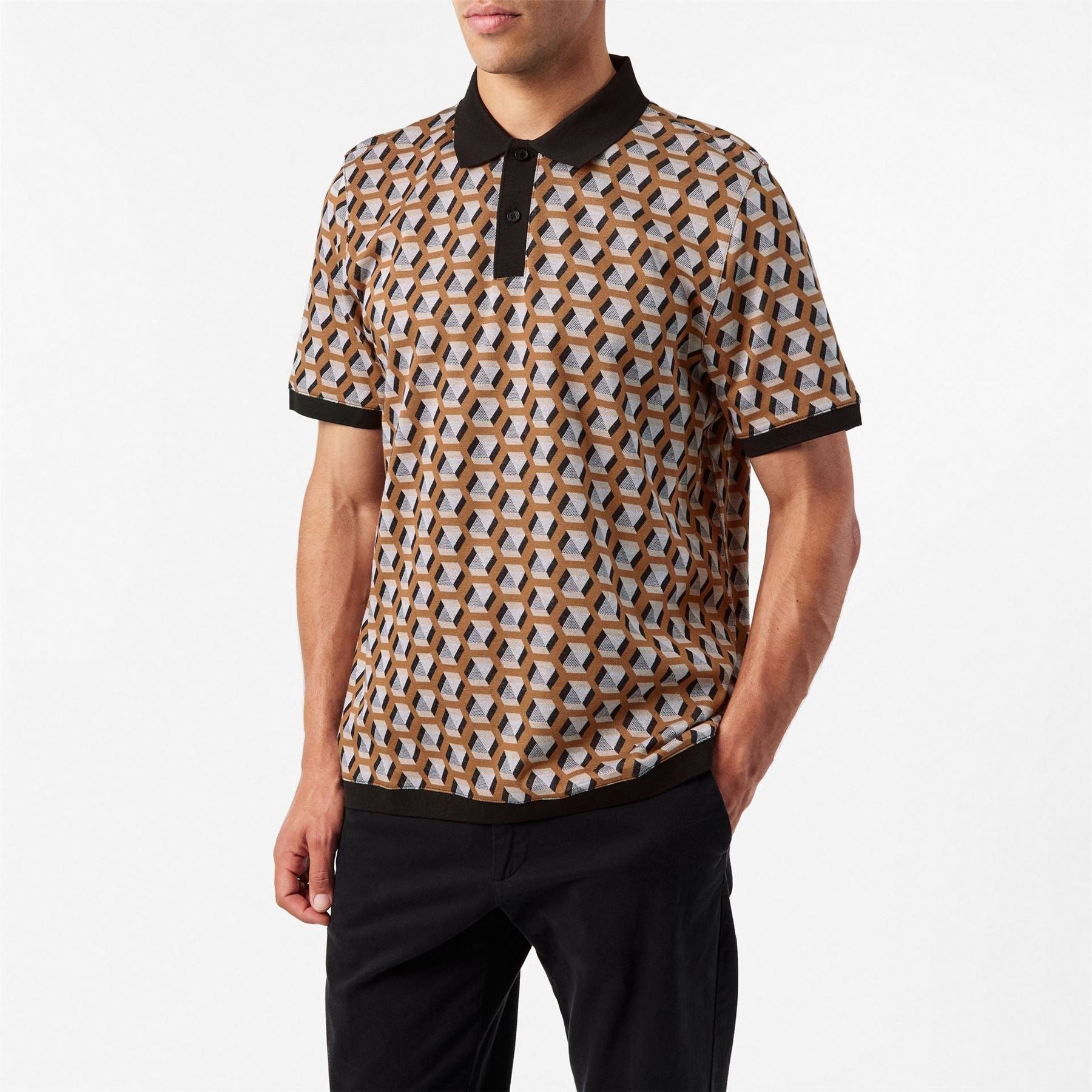 Ted Baker Jacquard Short Sleeve Polo Shirt