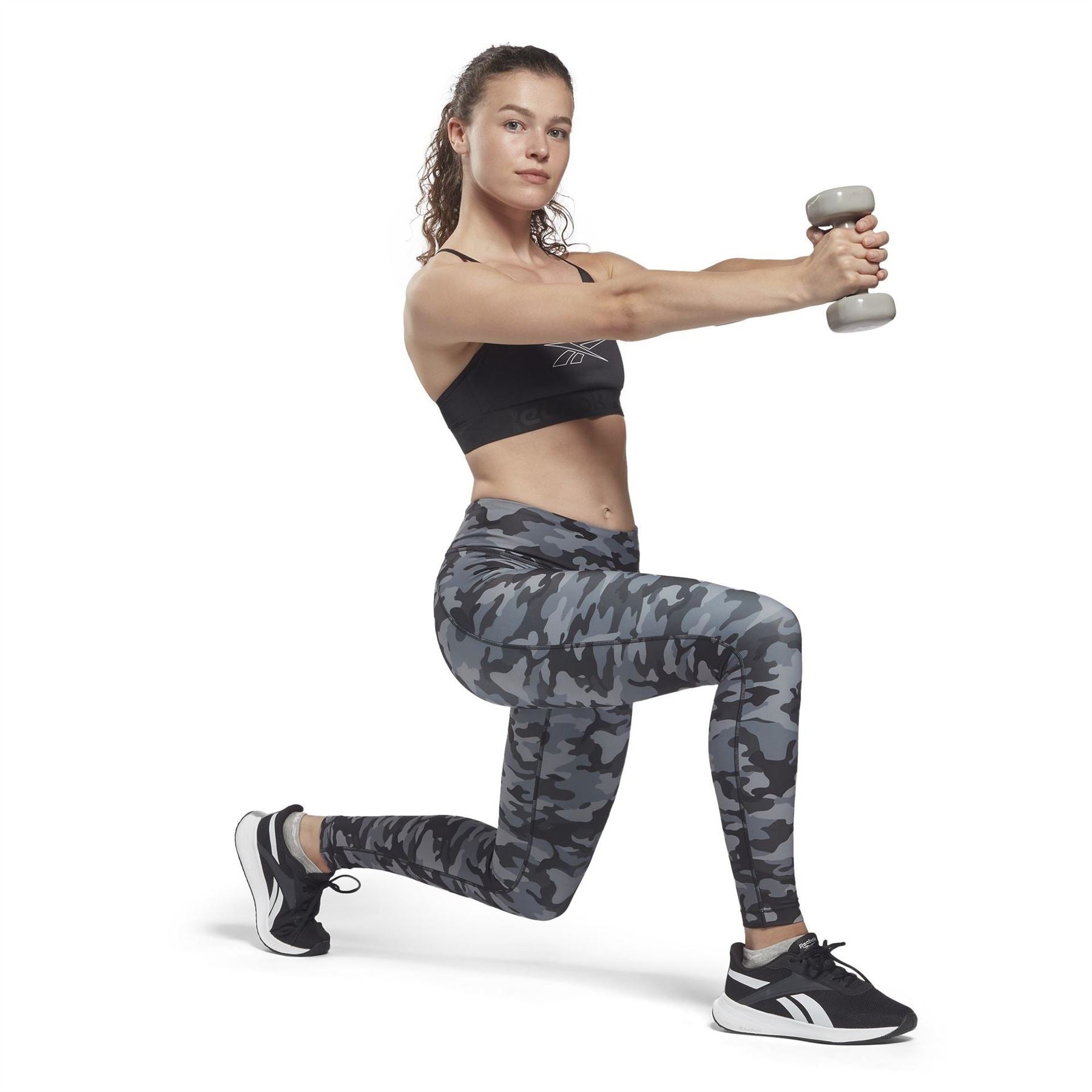 Reebok Womens Lux Bold Camo Print Leggings Gym Legging
