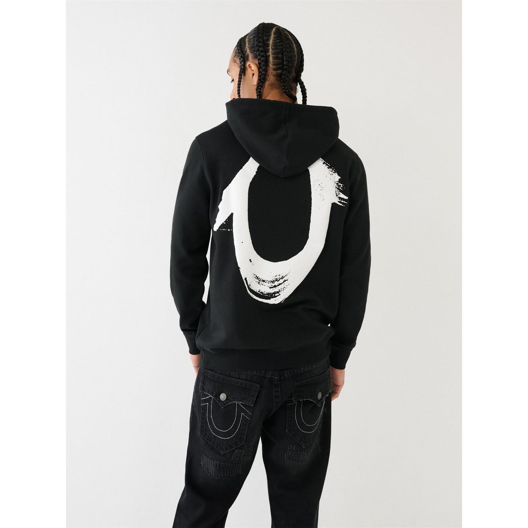 True Religion Over The Head Painted Logo Hoodie